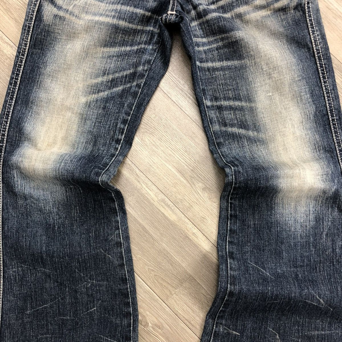 If Six Was Nine 🇯🇵 2000s Edwin 503 Faded Lgb Goa Buckle Back Flared Jeans Size US 28 / EU 44 - 10 Thumbnail