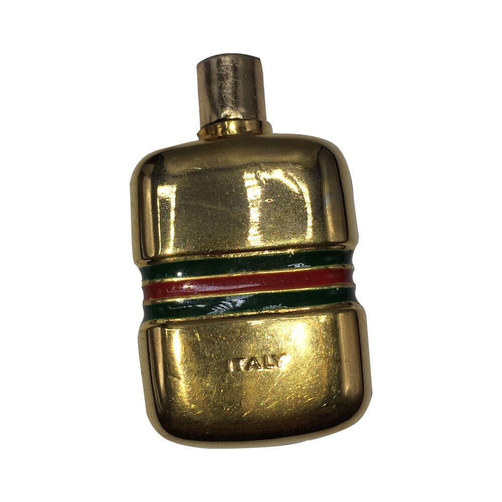 Designer Gucci Gold Plated Perfume Vial With Green and Red Enamel Size ONE SIZE - 4 Thumbnail