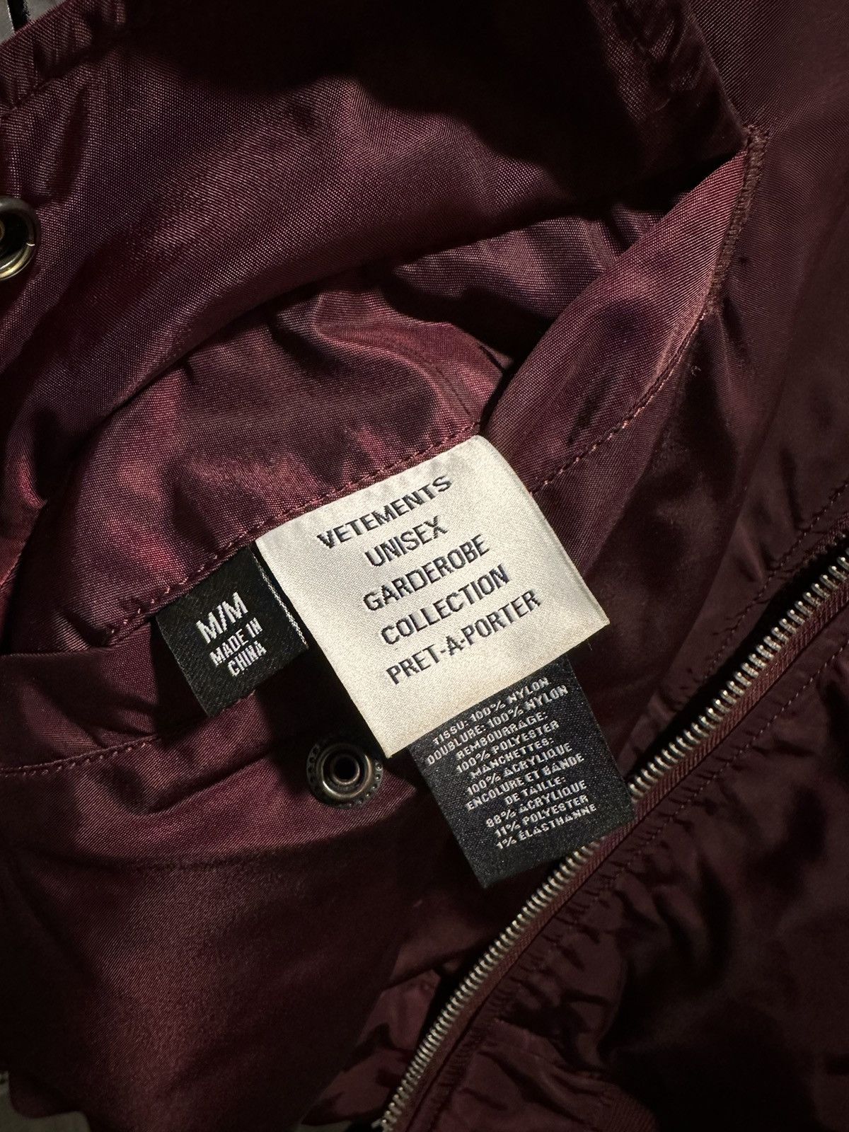 Vetements Burgundy Vetements Racing Bomber Jacket Size US M / EU 48-50 / 2 - 4 Thumbnail