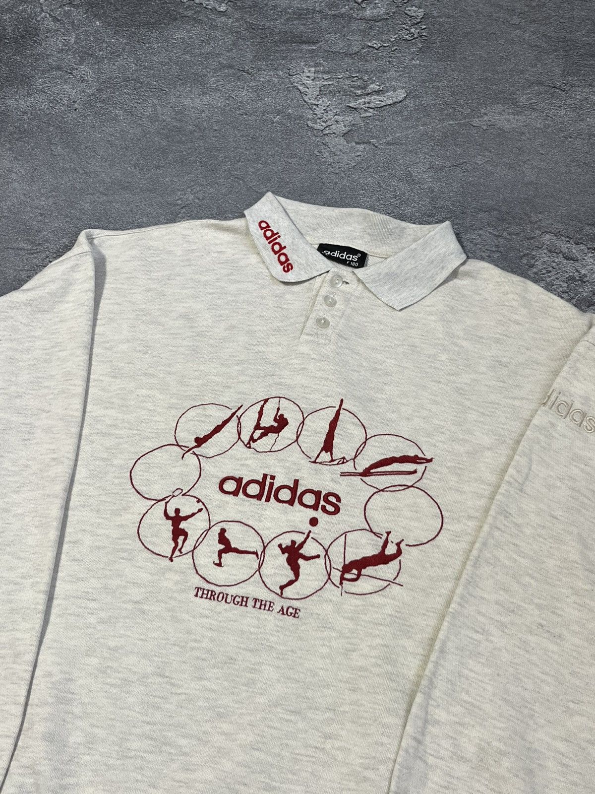 Adidas Vintage 90s Adidas Longsleeve Polo Sweatshirt Size US M / EU 48-50 / 2 - 2 Thumbnail