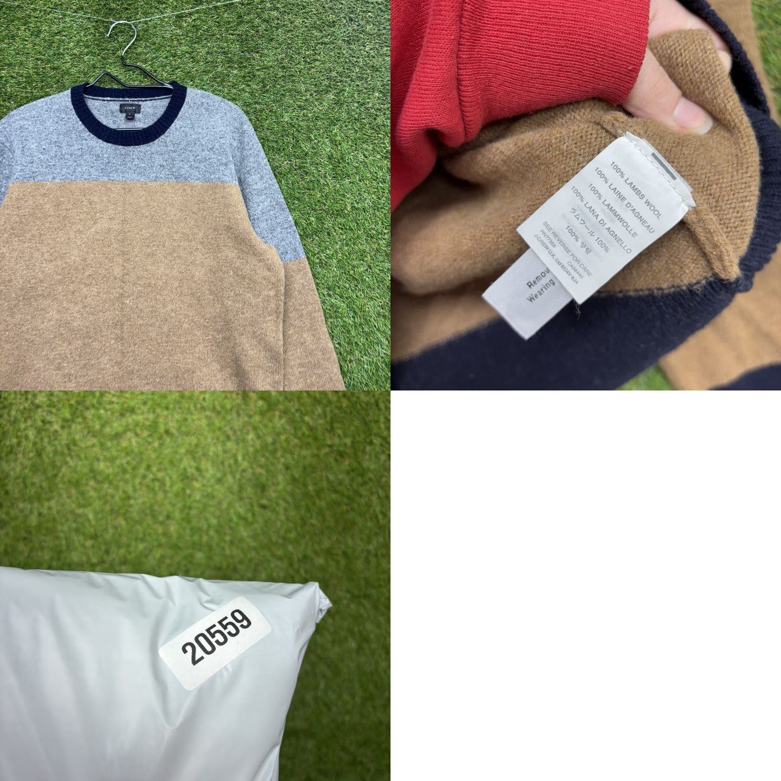 J.Crew J.CREW Wool Lambswool Sweater Mens Large Crew Neck Long Sleeve Pullover Beige 100% Knit Knitwear Preppy Fall Winter Spring Summer All Seasons Mens Size US L / EU 52-54 / 3 - 8 Thumbnail
