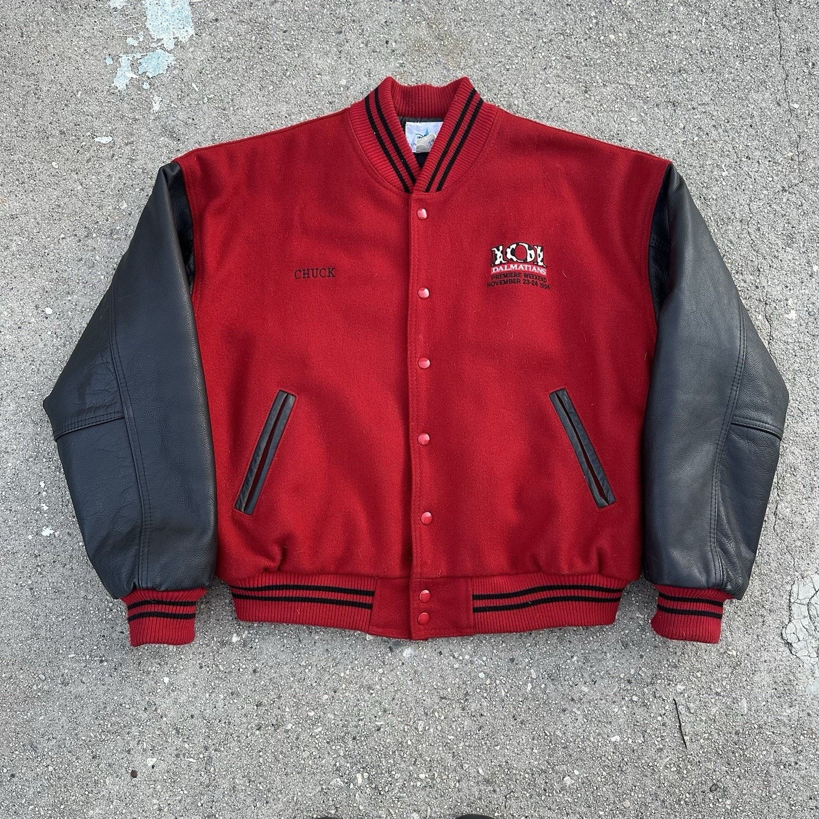 Disney × Vintage Vintage 1996 Disney 101 Dalmatians Movie Varsity Jacket Size US L / EU 52-54 / 3 - 4 Thumbnail