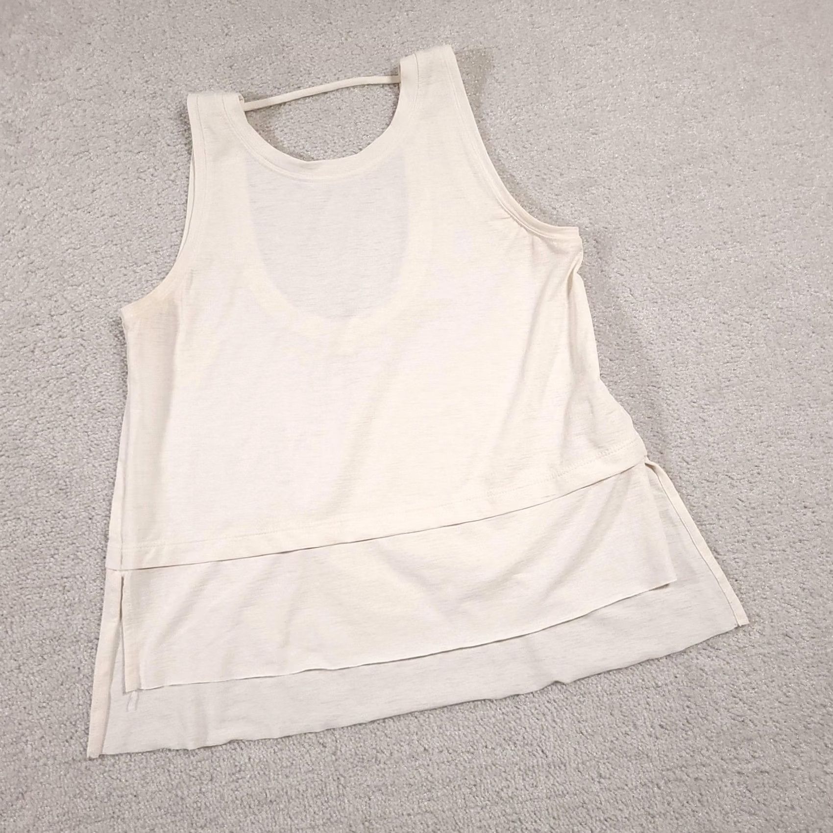 Vintage Calia Tank Top Womens XS Ivory Layered Racerback Lightweight Activewear Yoga Tank Top Women's XS Ivory Layered Racerback Athletic Tank Top Calia Size XS / US 0-2 / IT 36-38 - 2 Thumbnail