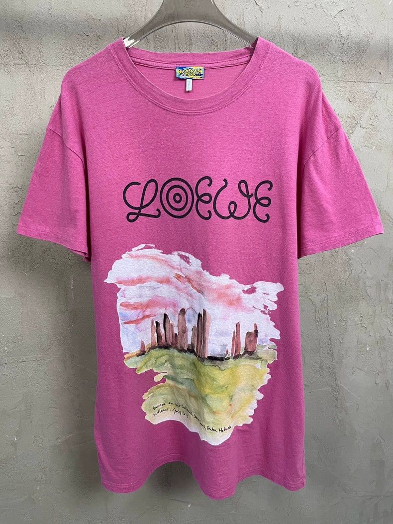 Loewe LOEWE Landscape oil painting letter stamp loose T-shirt Size S / US 4 / IT 40 - 4 Thumbnail