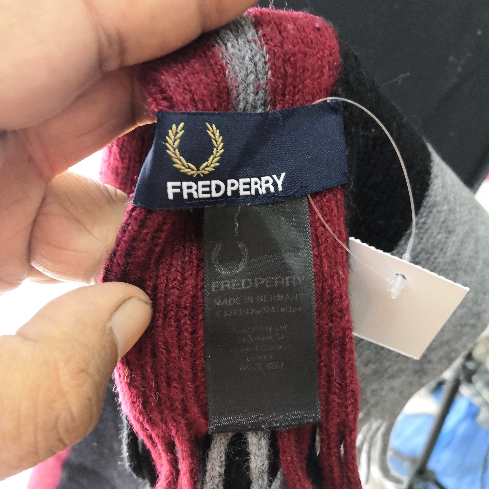 Fred Perry Vintage Fred Perry Scarf Knitted Muffler Wool Scarves Size ONE SIZE - 3 Thumbnail
