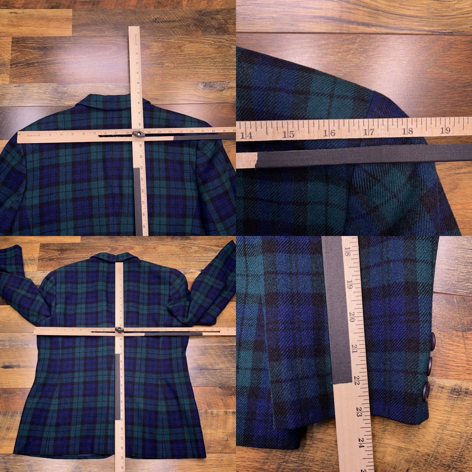 Pendleton VINTAGE Pendleton Blazer Green Tartan Plaid Wool Holiday Jacket Blazer Women's 12 Notch Lapel Regular Long Sleeve Wool Size XL / US 12-14 / IT 48-50 - 8 Thumbnail