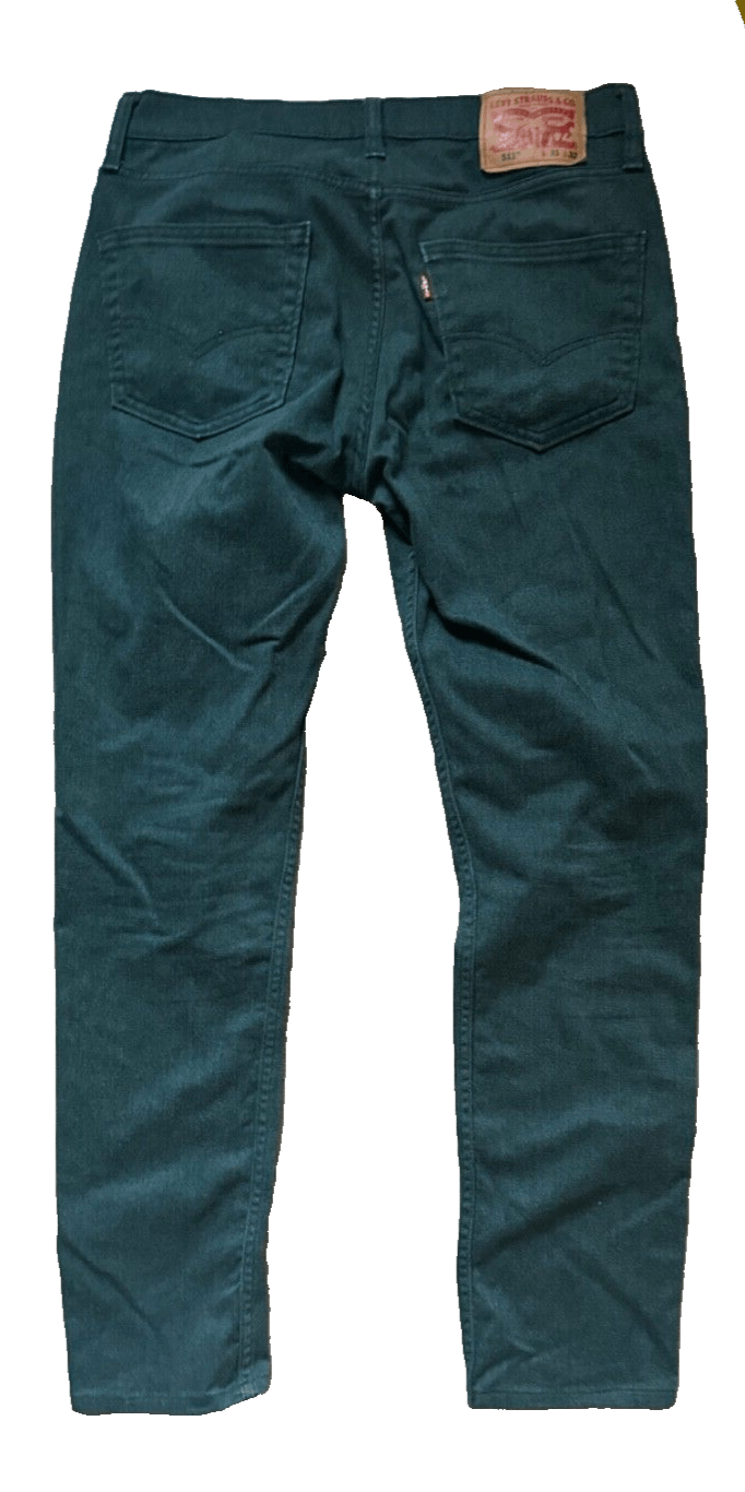 Levi's Levi's 511 Jeans Straight Leg Men's 31x32 Green Dark Stretch Size US 31 - 2 Thumbnail