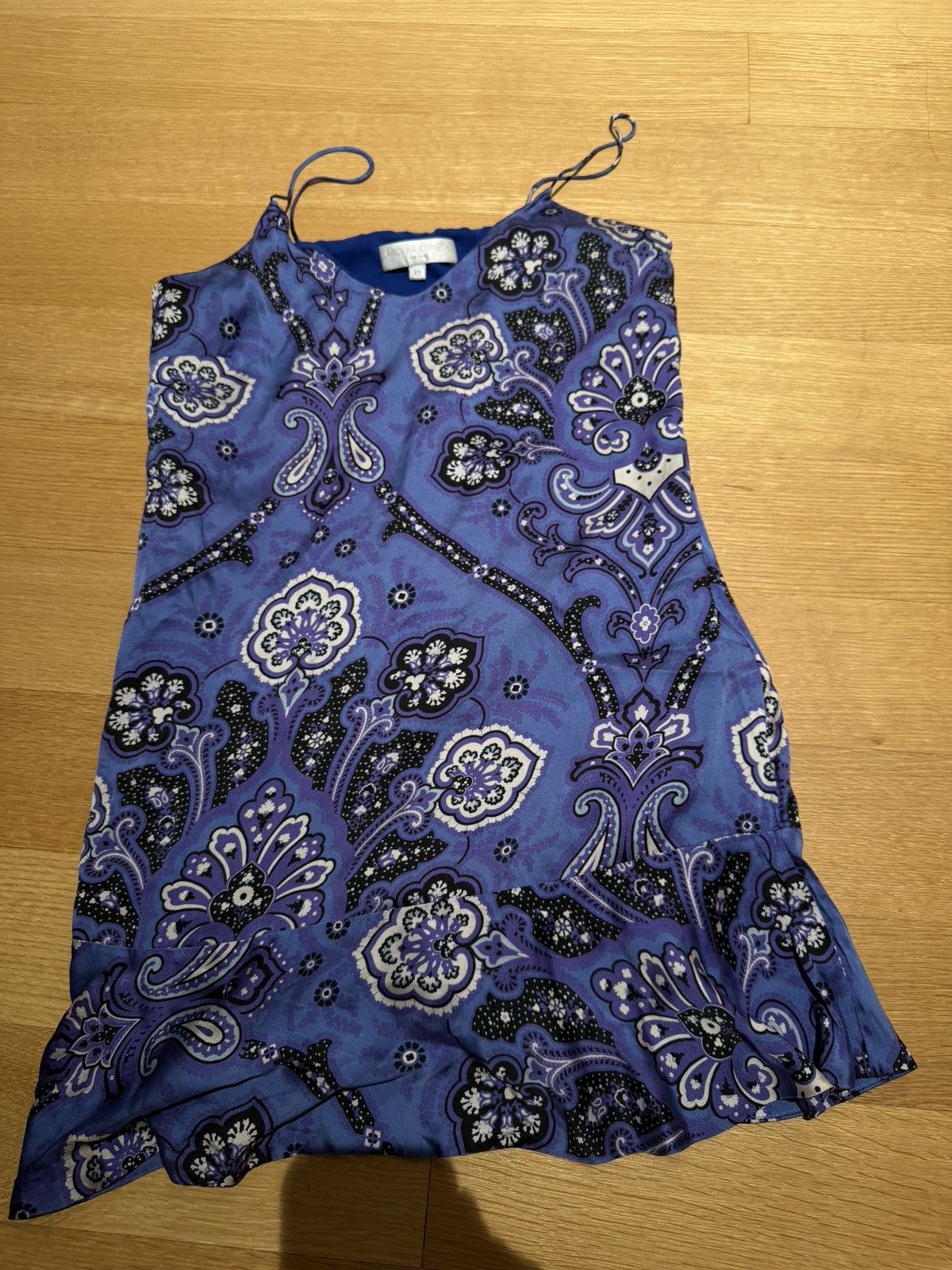 CAROLINE CONSTAS Caroline Constas Silk Blue Purple Mini dress Size XS / US 0-2 / IT 36-38 - 2 Thumbnail