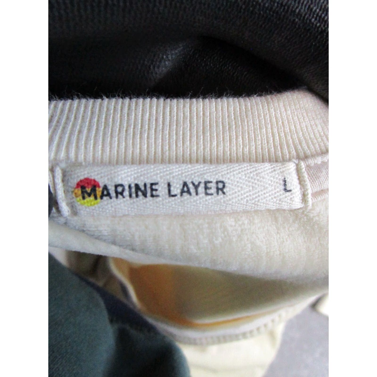 Marine Layer Marine Layer Sweater Womens L Ivory Ribbed Knit Pullover V-Neck Size L / US 10 / IT 46 - 3 Thumbnail