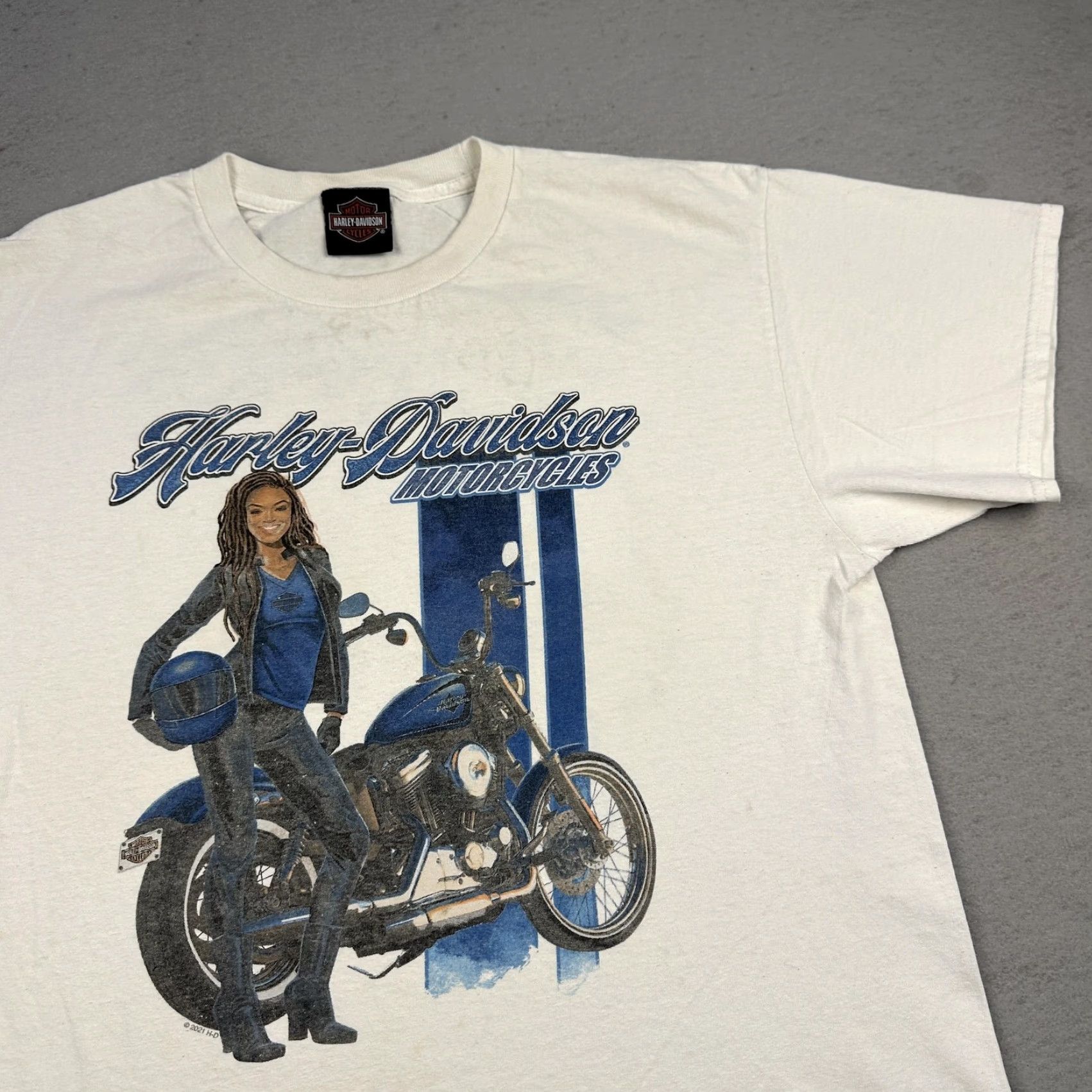 Harley Davidson Harley-Davidson Shirt Mens Large White Motorcycle Skull Graphic Print Back Newnan Size US L / EU 52-54 / 3 - 4 Thumbnail
