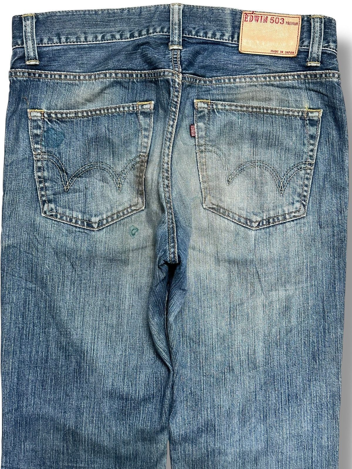 Edwin Edwin 503 Premium Straight Leg Japan Jeans Distressed Faded Size US 33 - 4 Thumbnail
