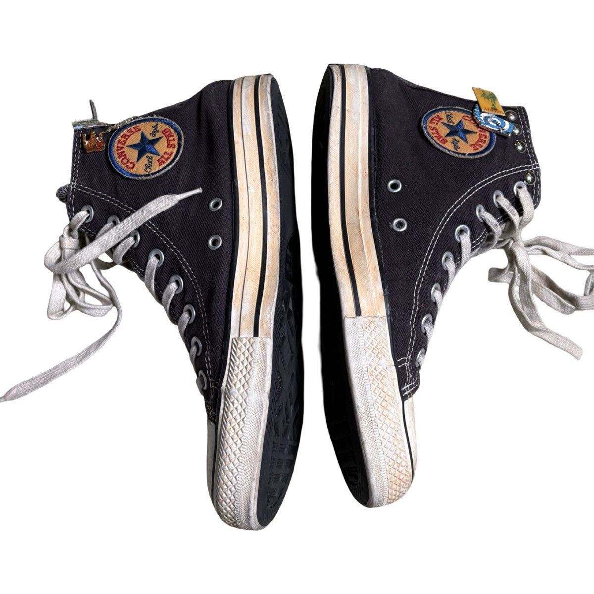 Converse Vintage Y2K Converse High Faded Black Back Zipper Studs Pin Size US 7 / EU 40 - 6 Thumbnail