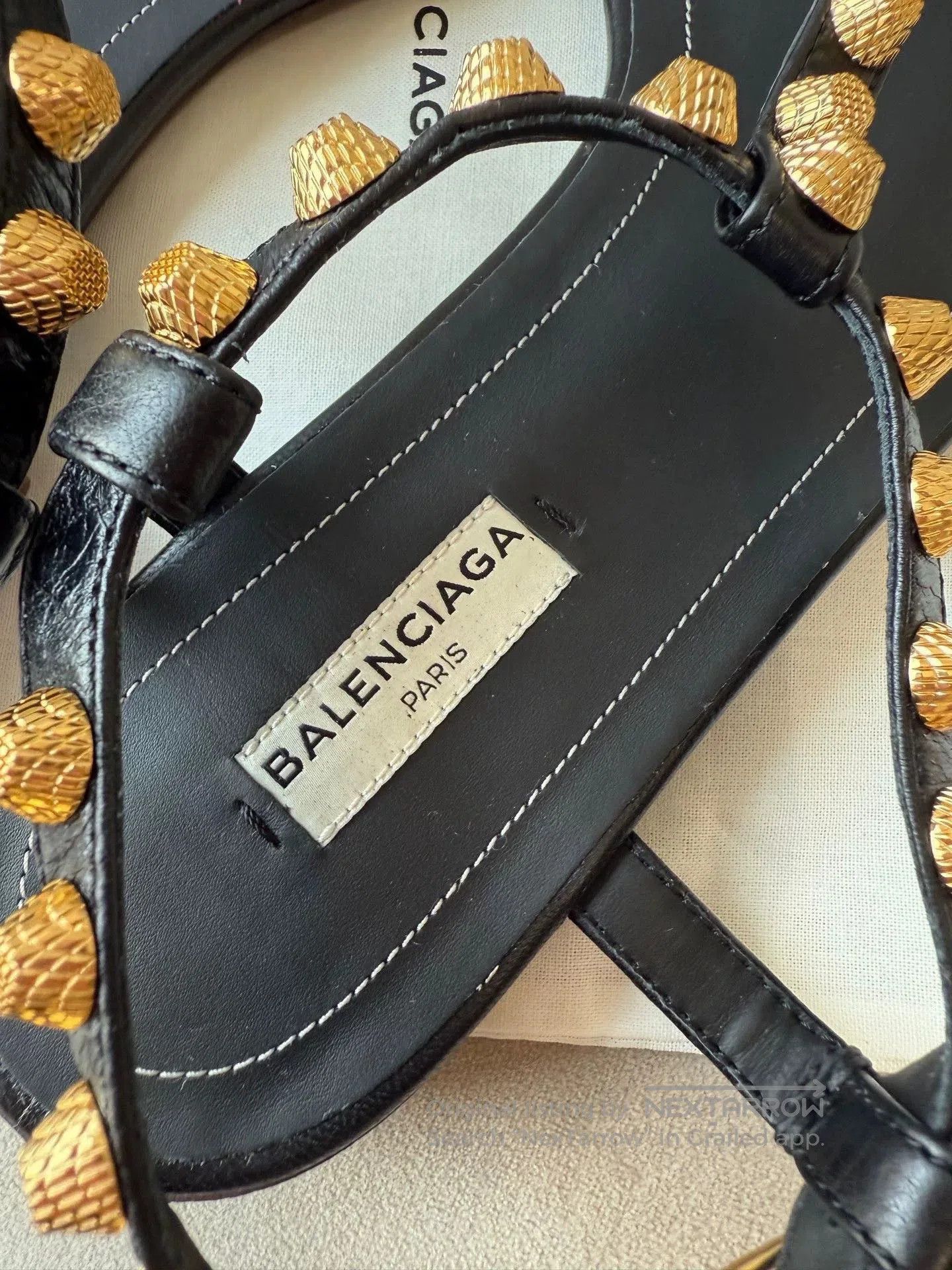 Balenciaga Balenciaga Arena Studded Leather Flat Sandals. Size US 7 / IT 37 - 7 Thumbnail