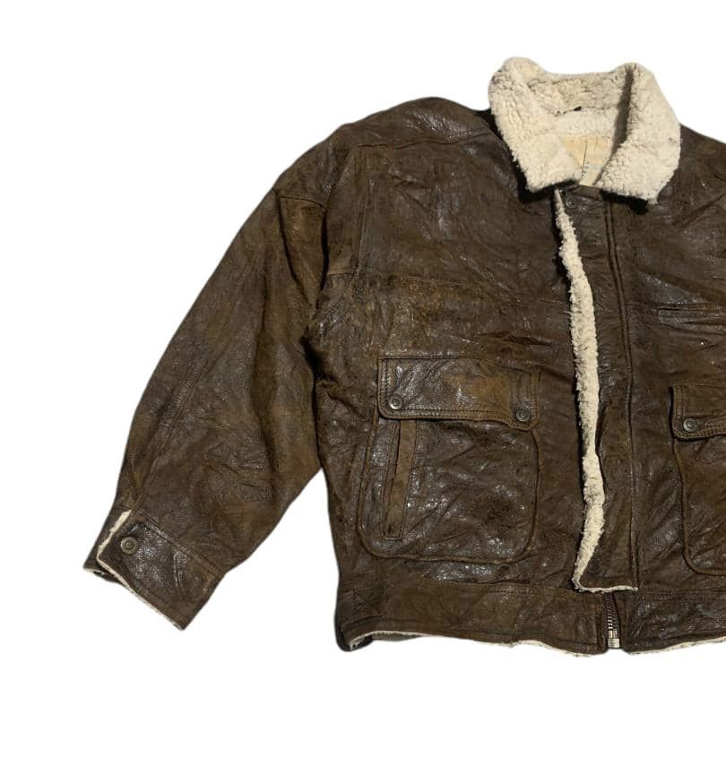 Vintage Vintage Military Bomber Leather Jacket Size US L / EU 52-54 / 3 - 2 Thumbnail