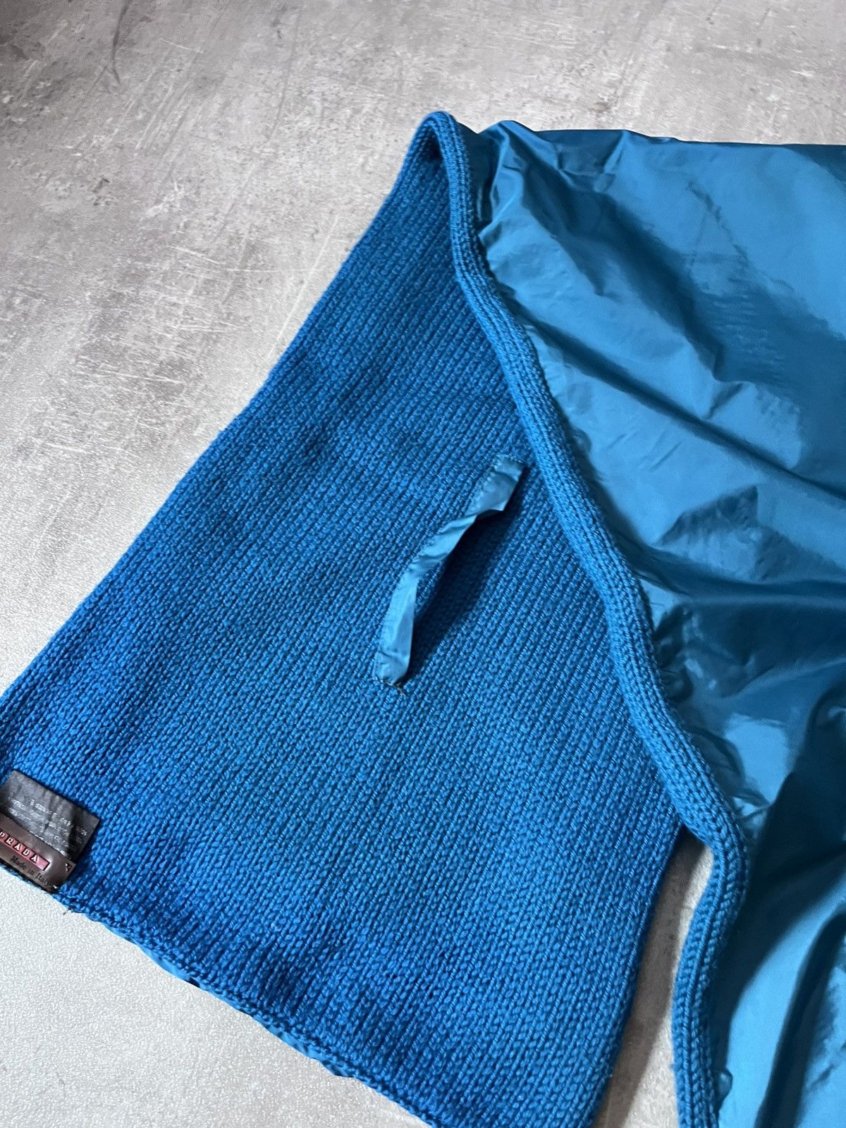 Prada Prada vintage nylon wool scarf blue 00s rare Size ONE SIZE - 4 Thumbnail