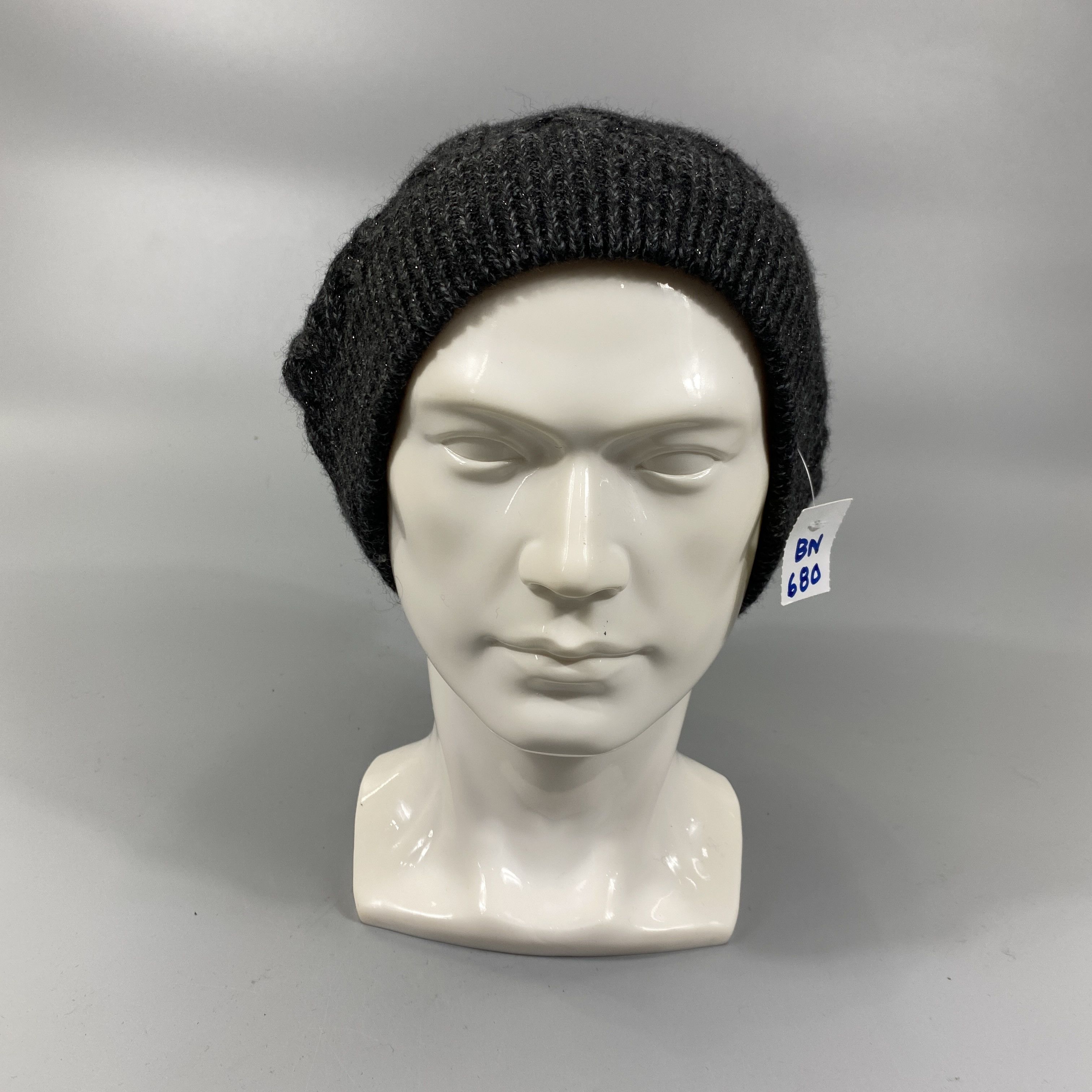 Vintage Grey Knit Hat -BN680 Size ONE SIZE - 2 Thumbnail