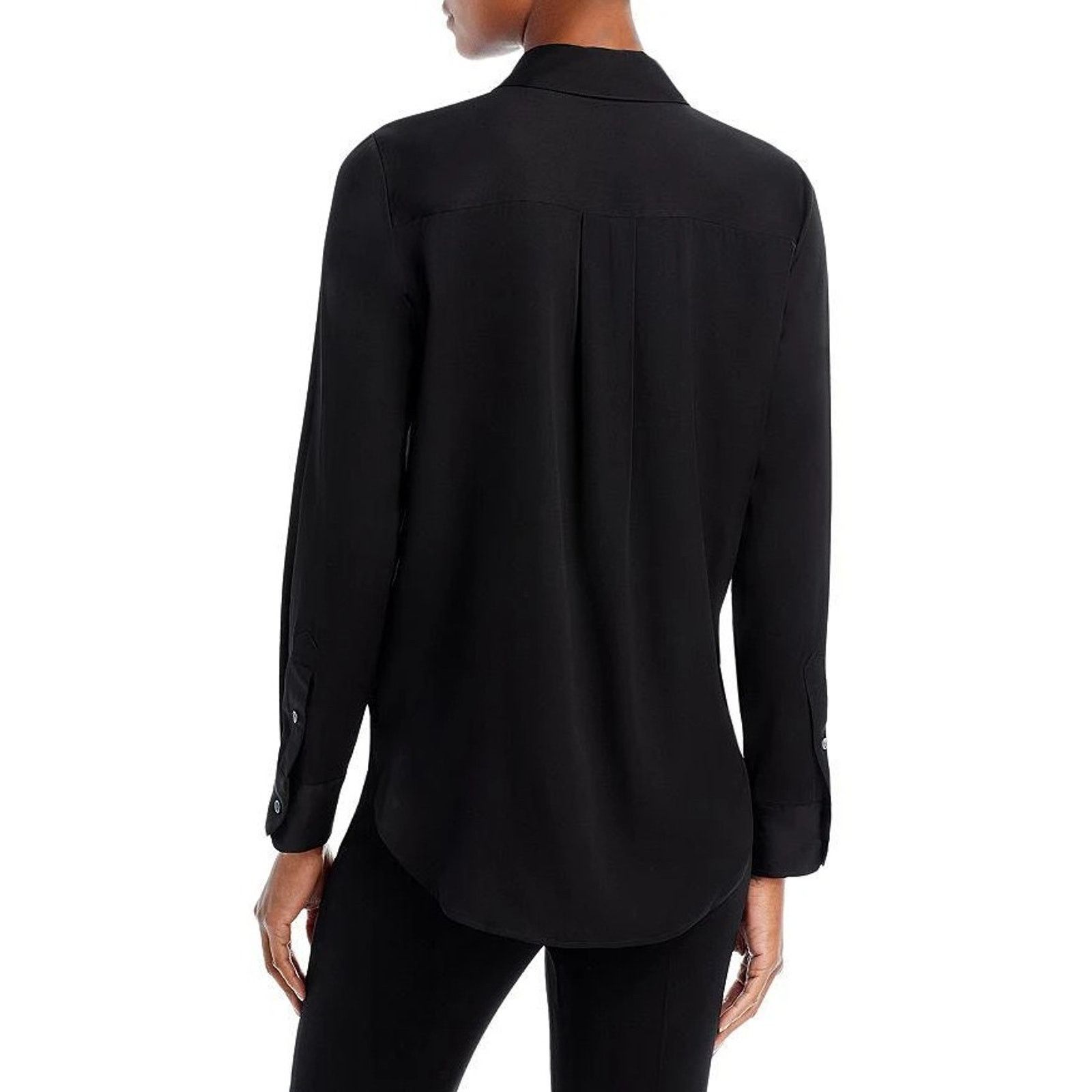 Theory Theory Women Black Silk Classic Button Down Blouse Shirt S Size S / US 4 / IT 40 - 2 Thumbnail