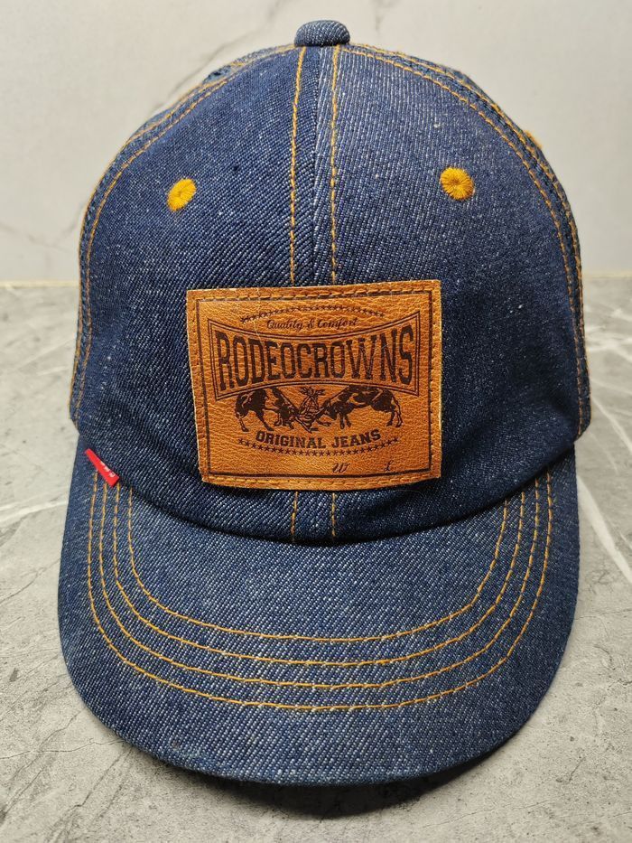 Japanese Brand Vintage Rodeo Crowns Denim Trucker Cap Hat Size ONE SIZE - 2 Thumbnail
