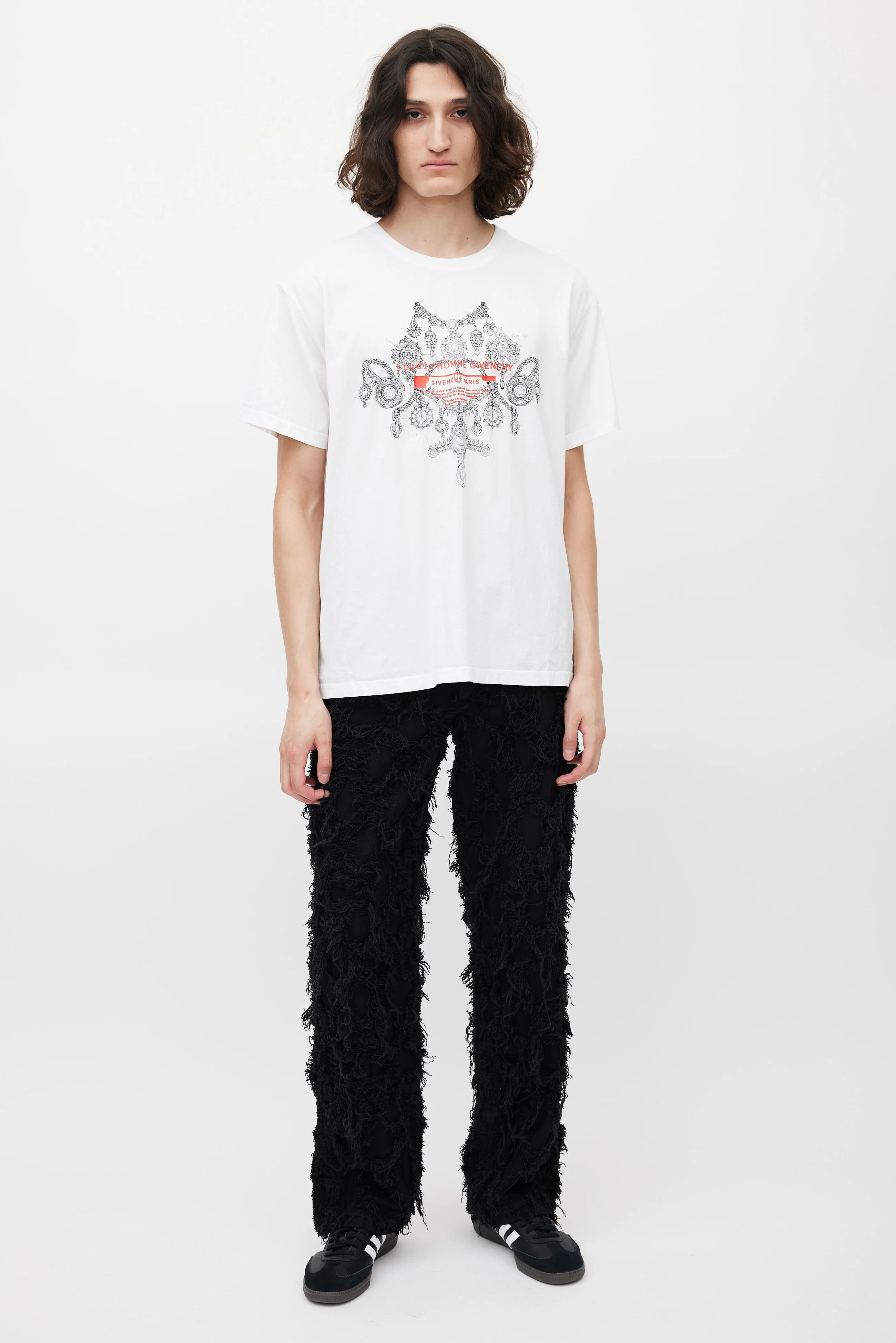Givenchy White Jewellery Studio Homme Logo T-Shirt Size US XL / EU 56 / 4 - 3 Thumbnail