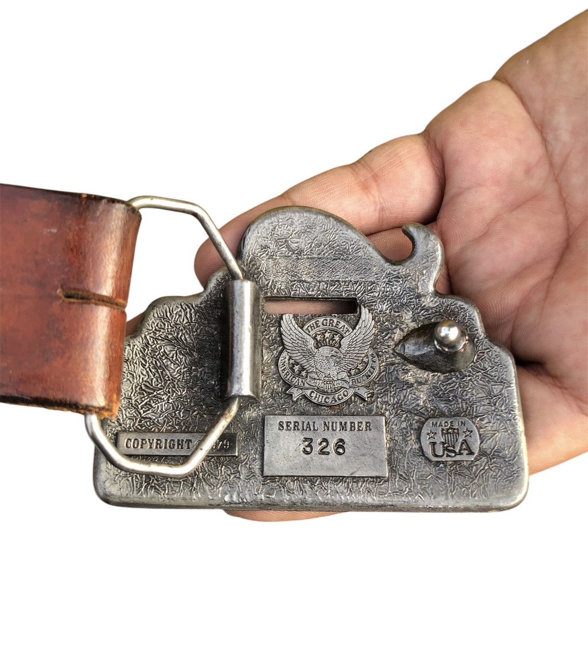 Leather × Vintage VINTAGE LEATHER BELT THE GREAT CHICAGO Size 32 - 6 Thumbnail