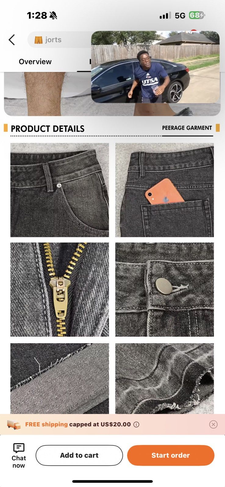 Other Men’s Y2K rhinestone acid wash baggy jorts Size US 32 / EU 48 - 6 Thumbnail