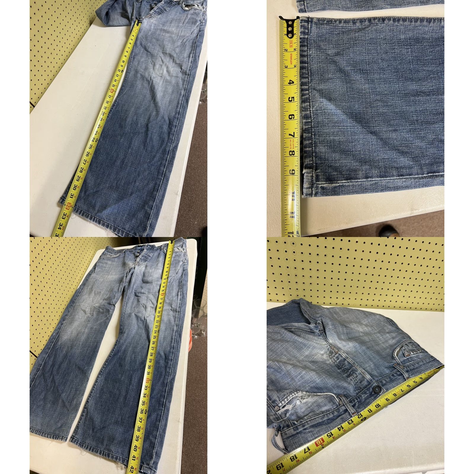 7 For All Mankind VINTAGE 7 For All Mankind Jeans 36x32 Relaxed Straight Blue Distressed Fade 5-Pocket Denim Pocket Jeans Mens Regular Modern 80s 90s Size US 36 / EU 52 - 8 Thumbnail