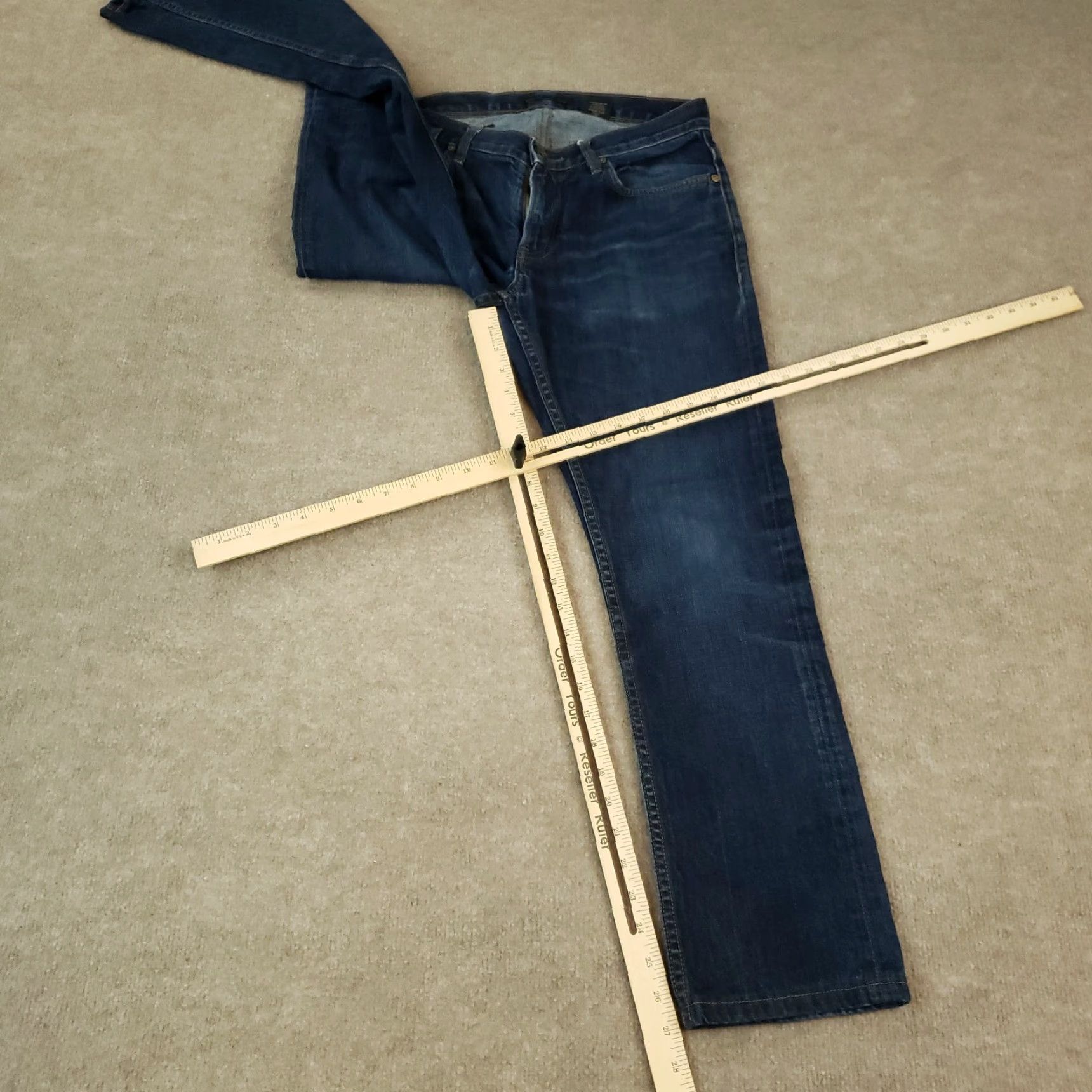 John Varvatos John Varvatos Slim Fit Straight Stretch Jeans 30x27 Blue Mens Cotton Denim Size 30" / US 8 / IT 44 - 2 Thumbnail
