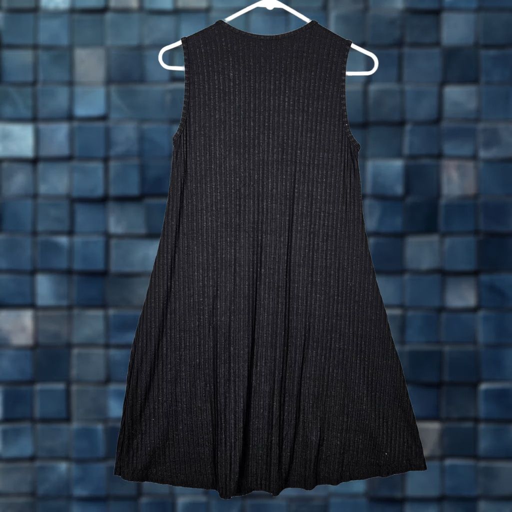 Vintage AMOUR VERT V-Neck Ribbed Sleeveless Women's Dress XS Black Modal Spandex A-Line Casual Vintage No Size XS / US 0-2 / IT 36-38 - 1 Thumbnail