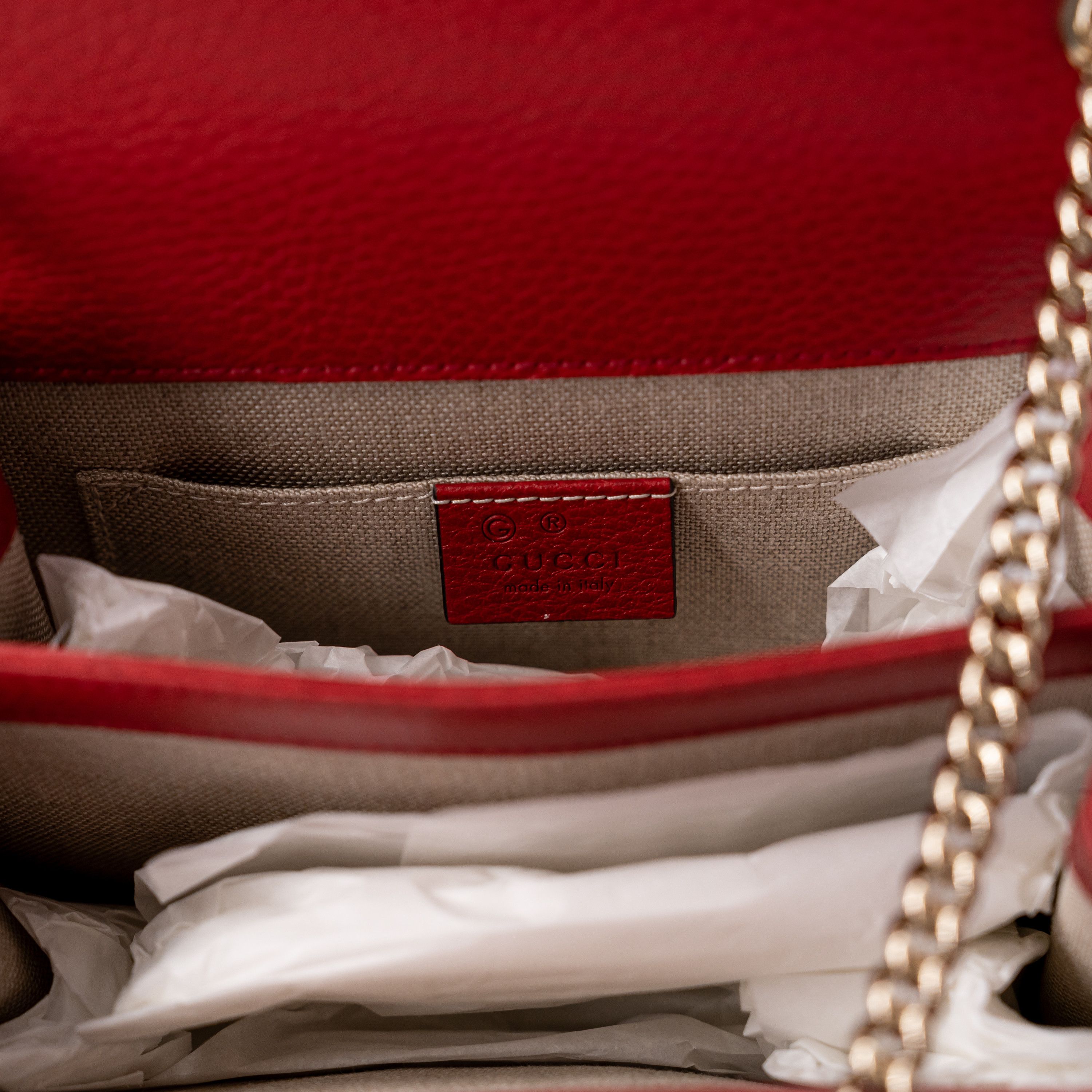 Gucci Gucci GG Dollar Calf Red Chain Handbag Leather Bag Size ONE SIZE - 7 Thumbnail
