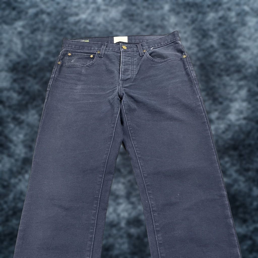 Sid Mashburn Sid Mashburn Pants Mens 32x34 Blue Canvas Straight Leg Button Fly Made USA Work Size US 32 / EU 48 - 1 Thumbnail