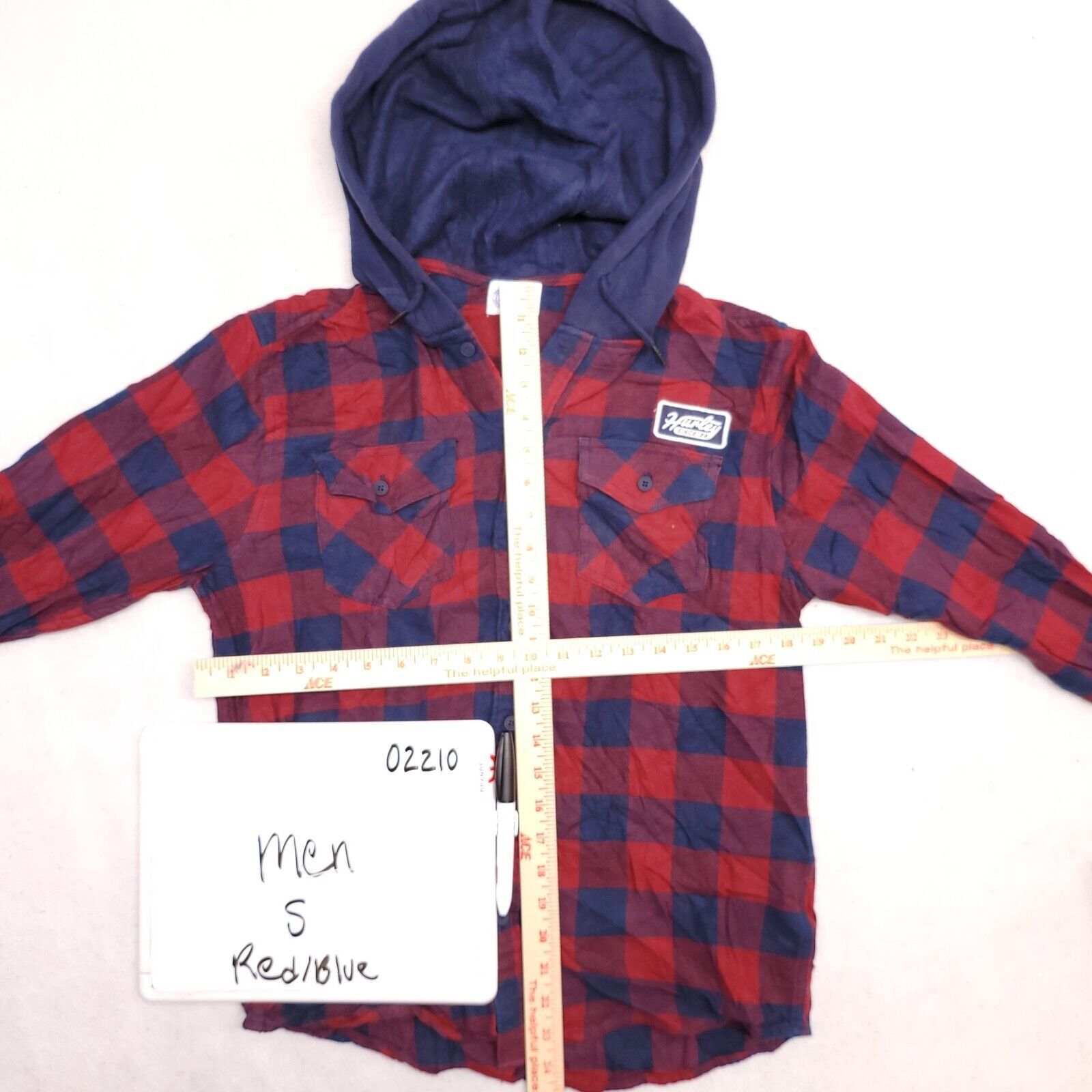 Hurley Hurley Casual Button Up Hoodie Mens Size Small S Red Plaid Size US S / EU 44-46 / 1 - 6 Thumbnail
