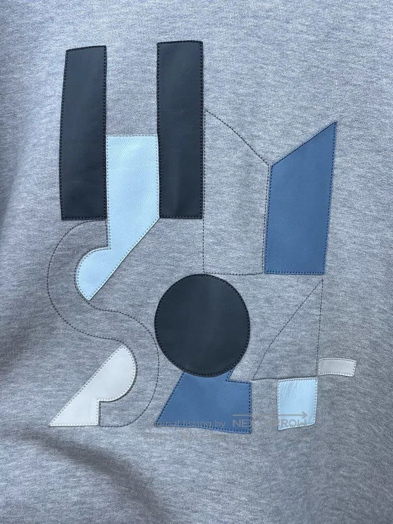 Hermes Hermes 24 Grey Leather Pattern Hooded Fleece Sweatshirt Size US S / EU 44-46 / 1 - 3 Thumbnail