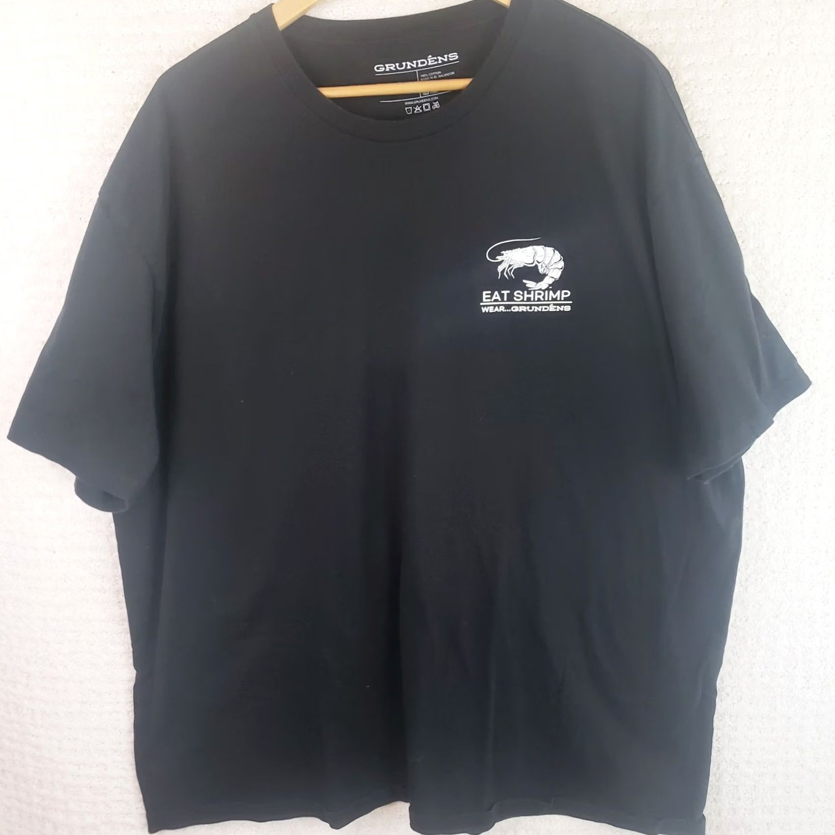 Shrimps Gruden's Short Sleeve T-Shirt Tee 3XL Black Shrimp Graphic Front & Back Mens Shirt Vintage No Size US XXL / EU 58 / 5 - 2 Thumbnail