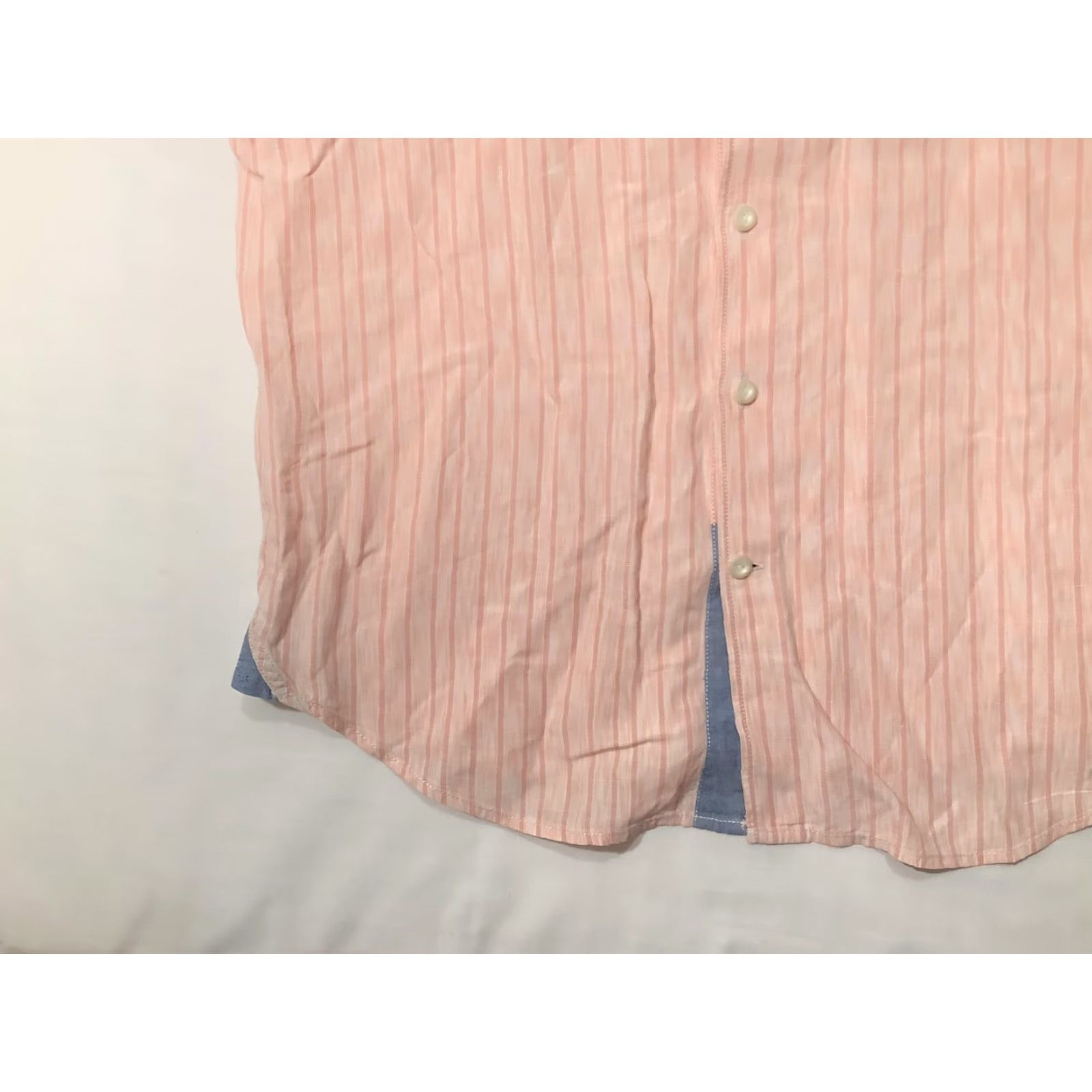 Tommy Bahama Tommy Bahama Shirt Mens Large Pink Stripe Short Sleeve Button Front Linen Casual Size US L / EU 52-54 / 3 - 4 Thumbnail
