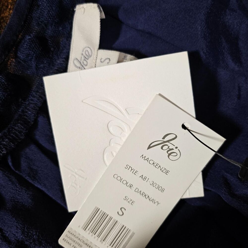 Joie New Joie Navy Blue Sheath Dress Small Silk Polka Dot Size S / US 4 / IT 40 - 6 Thumbnail
