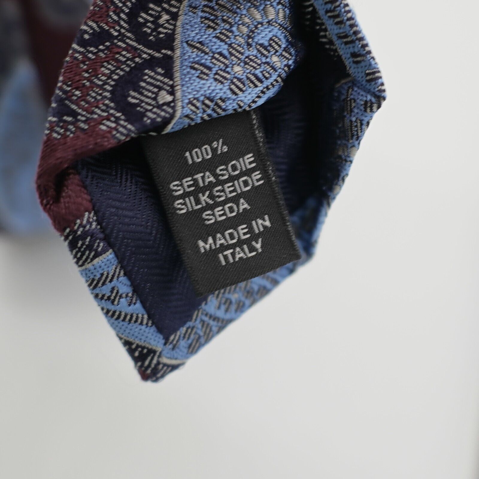 Ermenegildo Zegna Ermenegildo Zegna Maroon Red Light Blue Woven Paisley Silk T Size ONE SIZE - 5 Thumbnail