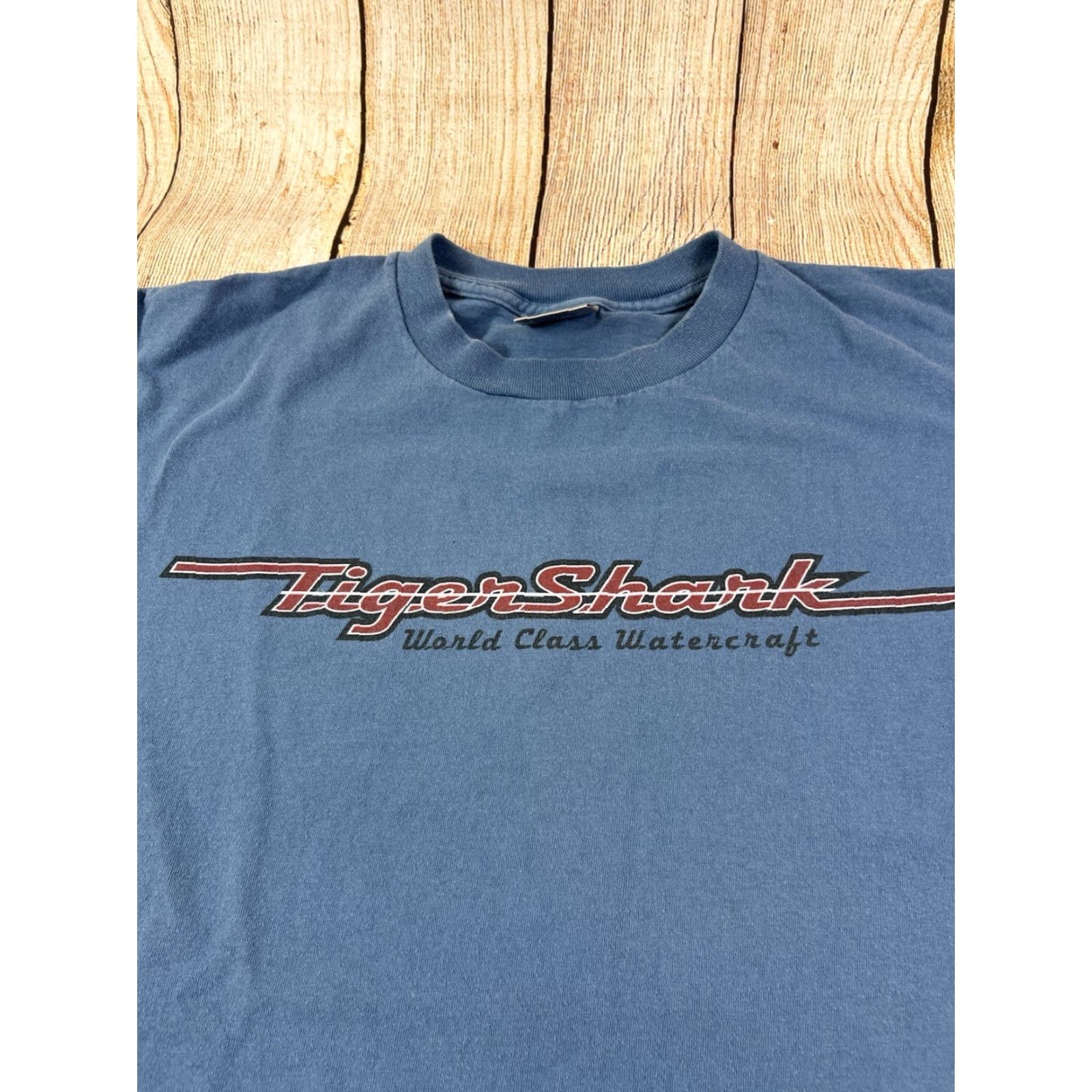 Vintage VINTAGE Tigershark Watercraft Shirt L Blue 90s Sports Classic Graphic Print Short Sleeve Mens Size US L / EU 52-54 / 3 - 2 Thumbnail