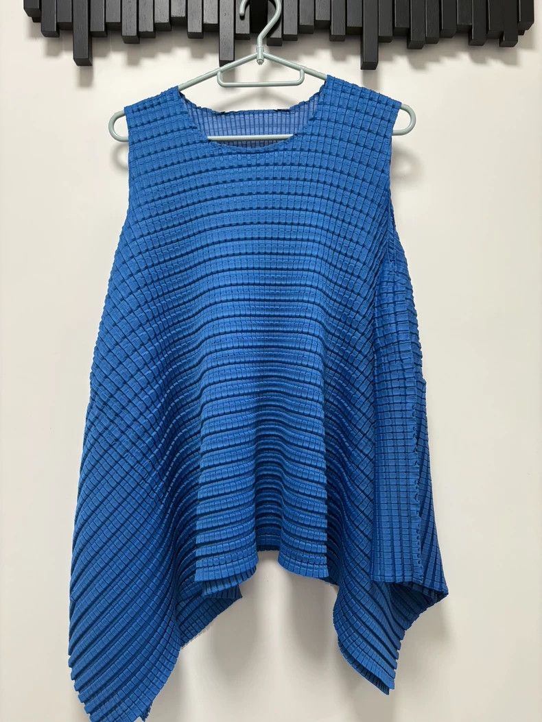 Issey Miyake issey miyake size:3 Blue Waffger vest Size XXS / US 00 / IT 34 - 1 Thumbnail