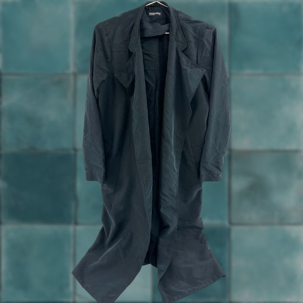 American Apparel VINTAGE American Apparel Coat Women's XS Long Kimono Style Black Long Sleeve Open Front Cardigan Size XS / US 0-2 / IT 36-38 - 1 Thumbnail