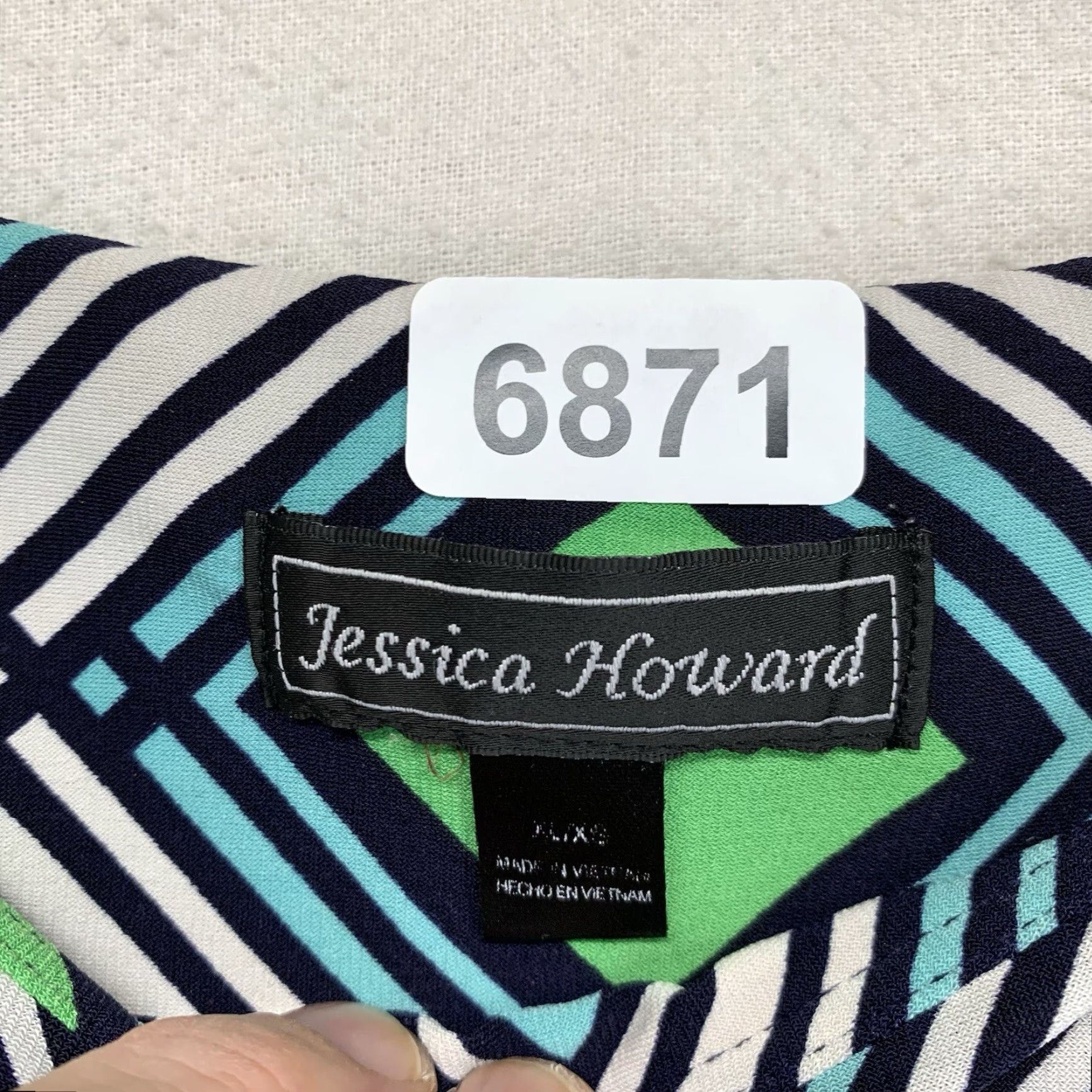 Vintage Jessica Howard Dress Women’s XL All Over Geometrical Print Retro 60s 70s Stretch Size XL / US 12-14 / IT 48-50 - 6 Thumbnail