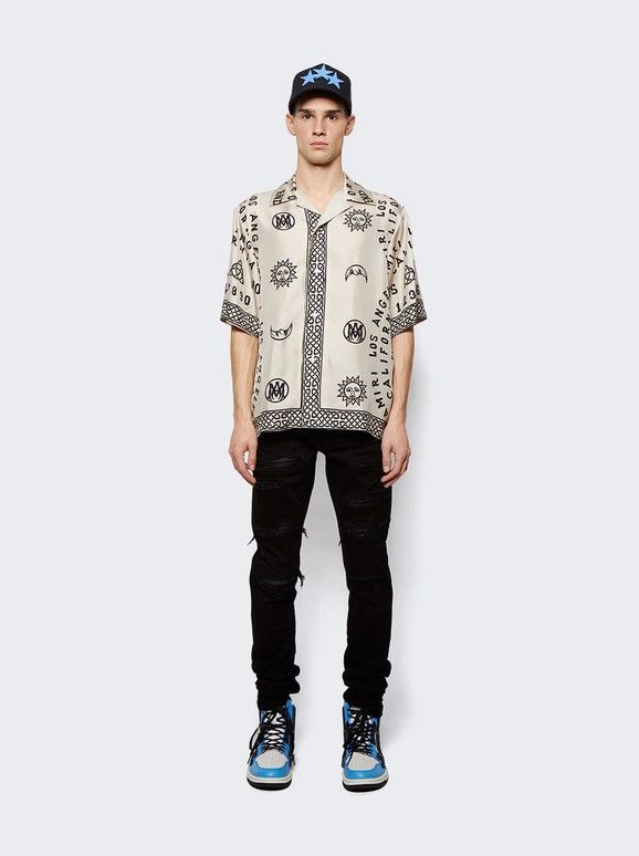 Amiri o1gr1nt1124 Leather Thrasher Jeans in Black Size US 31 - 2 Thumbnail