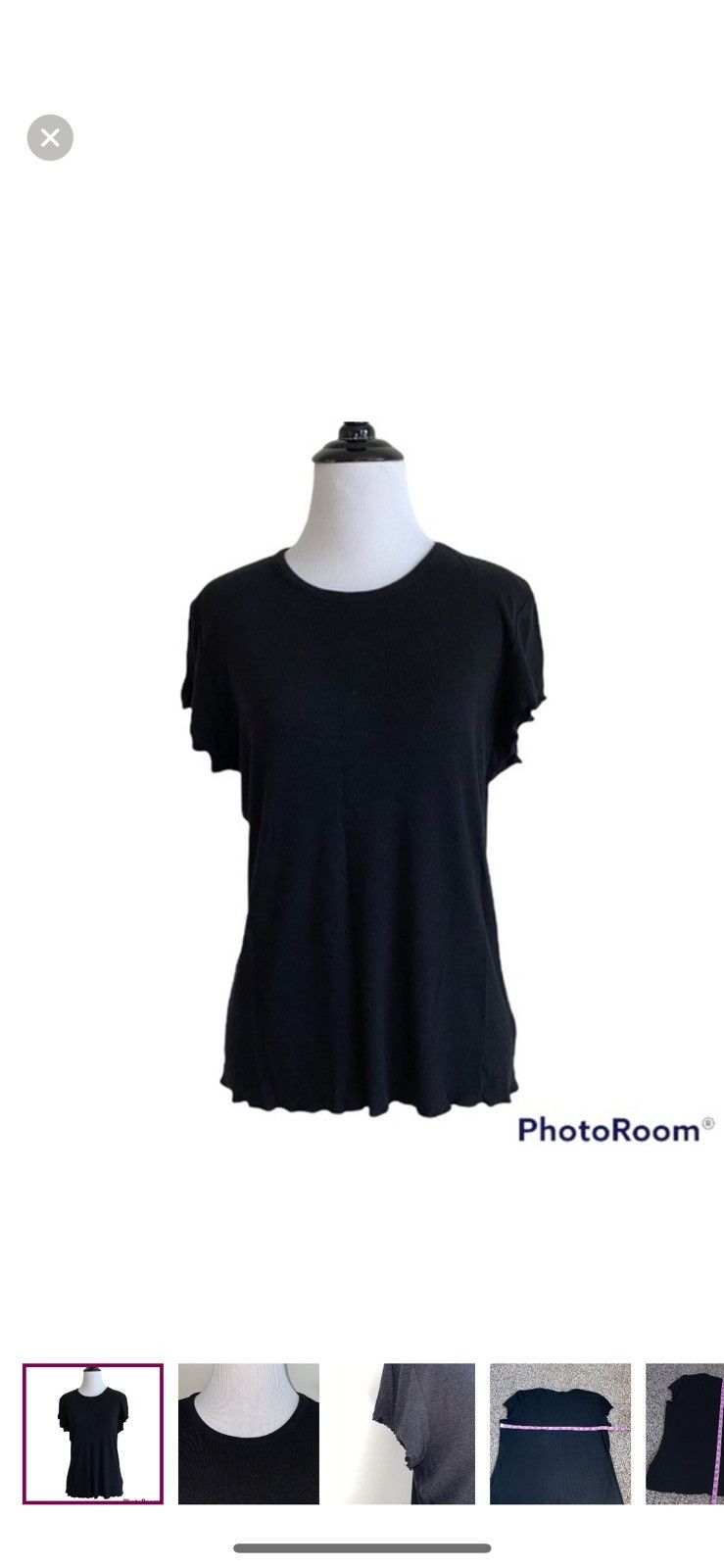 Rachel Zoe Rachel Zoe xl ribbed black crewneck tee Size XL / US 12-14 / IT 48-50 - 1 Thumbnail