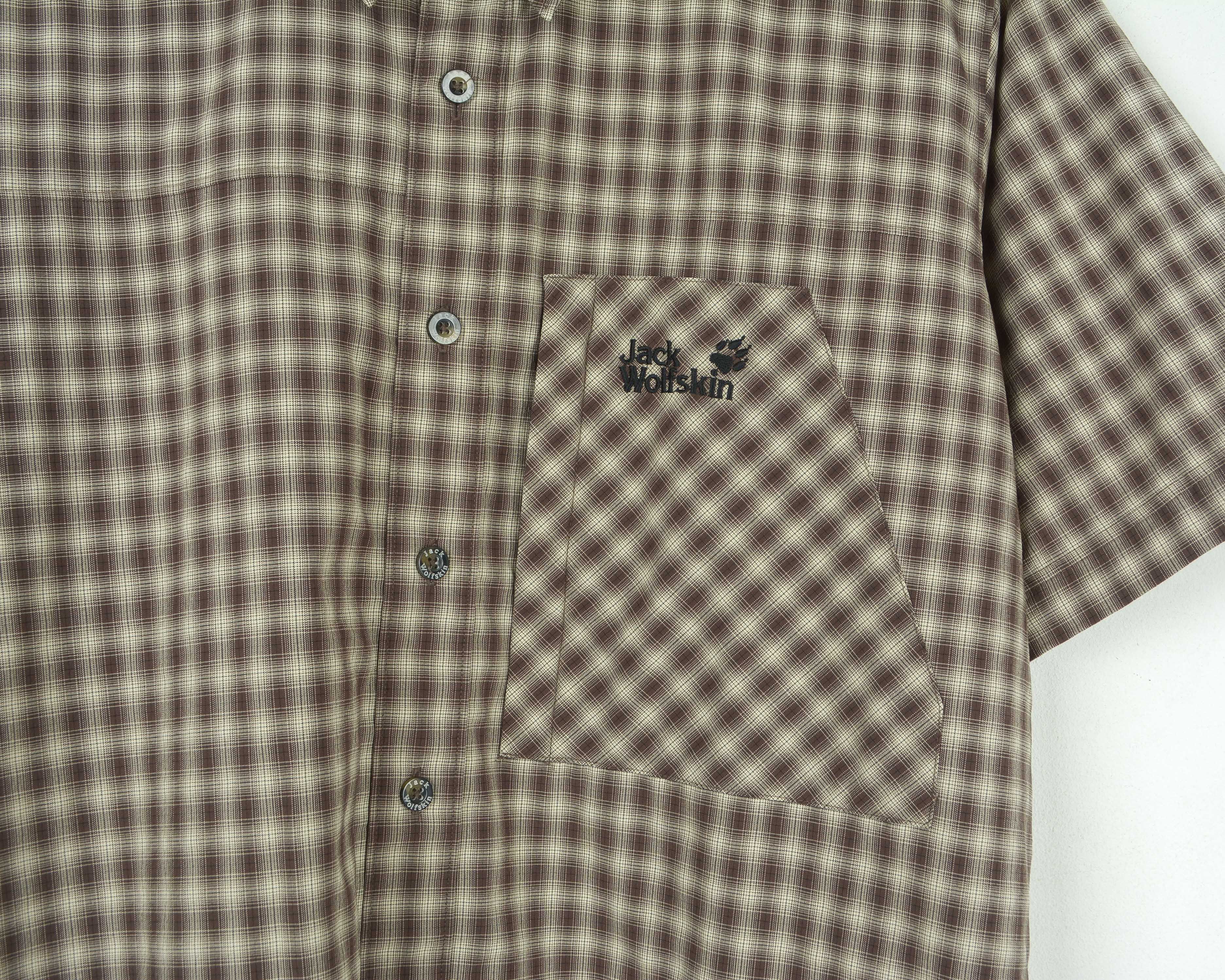 Jack Wolfskin Casual Shirt M Checked Short Sleeved Outdoor Hiking Brown Size US M / EU 48-50 / 2 - 3 Thumbnail
