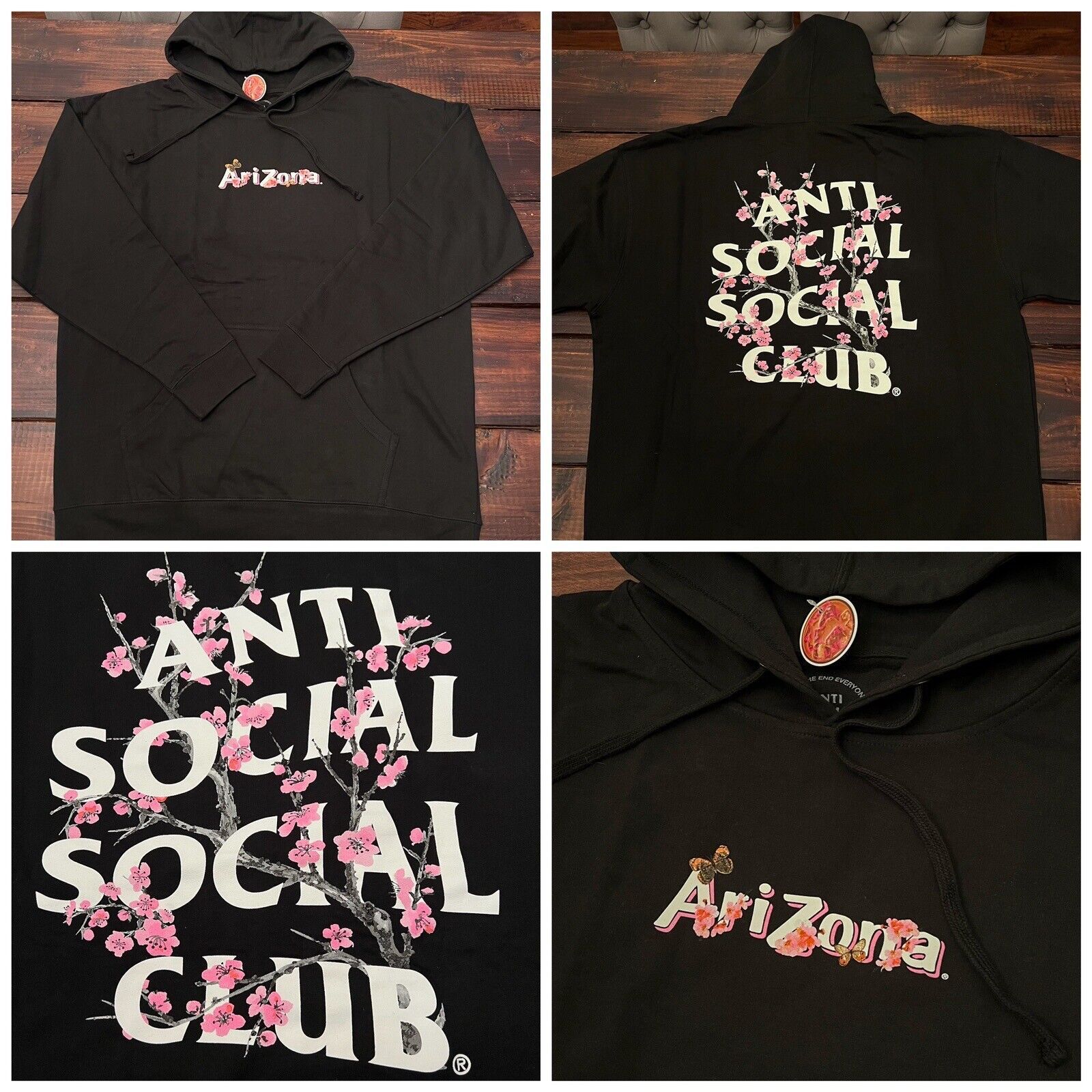 image of Anti Social Social Club X Arizona Collab Hoodie in Black, Men's (Size 2XL)