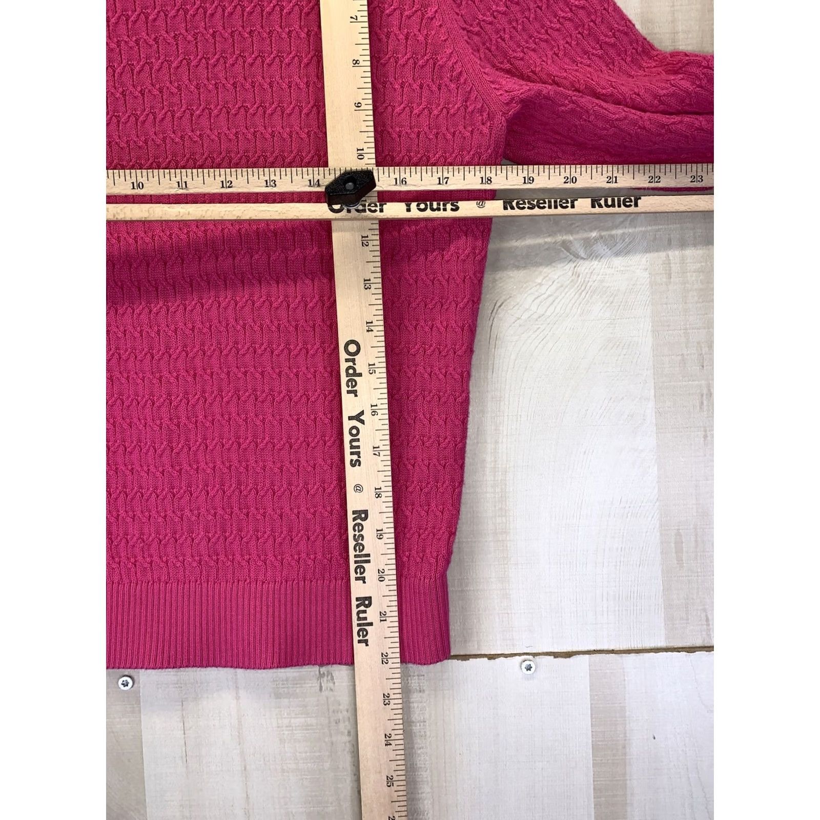 Talbots VINTAGE Talbots 100% Pima Cotton Pink Petite Knit Woman’s Sweater PL-10771 Size L / US 10 / IT 46 - 4 Thumbnail