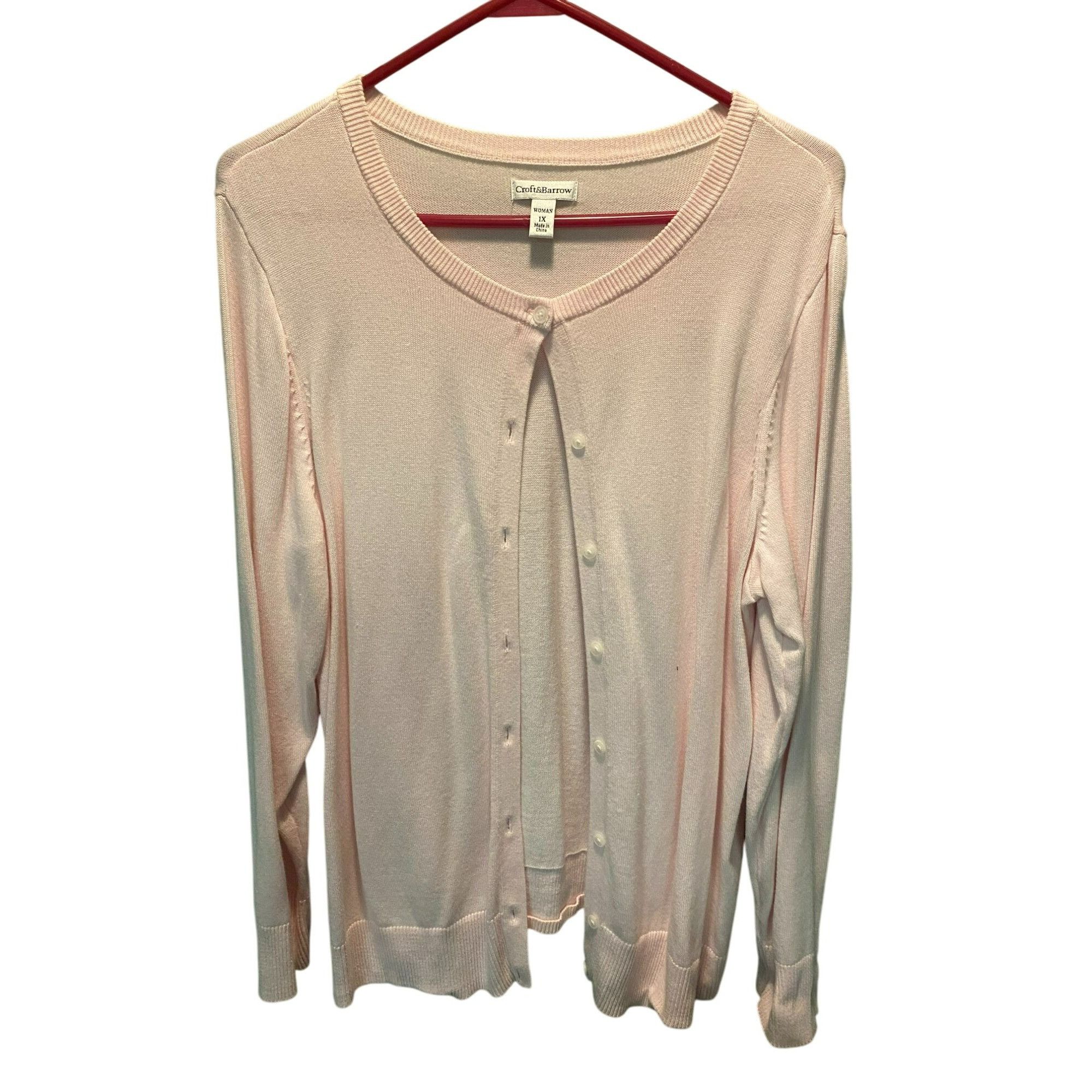 Croft & Barrow Croft & Barrow Womens Cream colored Button-Front Cardigan Sw Size XL / US 12-14 / IT 48-50 - 1 Thumbnail