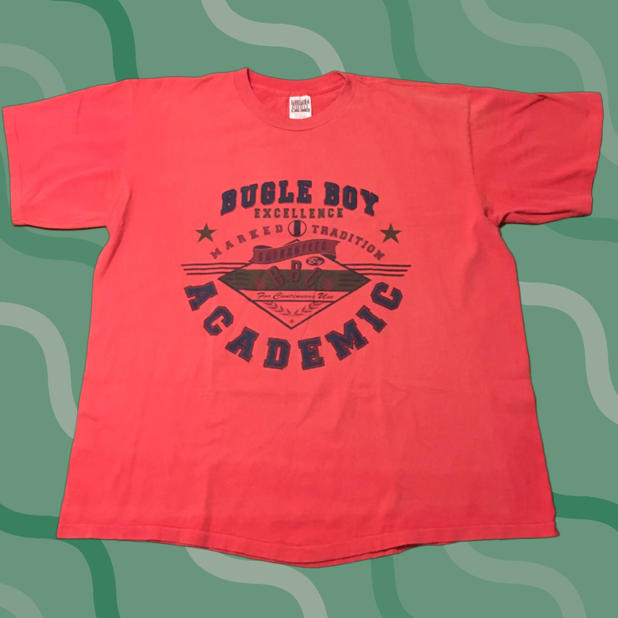 Bugle Boy VINTAGE Bugle Boy Red Single Stitch Shirt Adult XL Faded Mens Size US XL / EU 56 / 4 - 1 Thumbnail