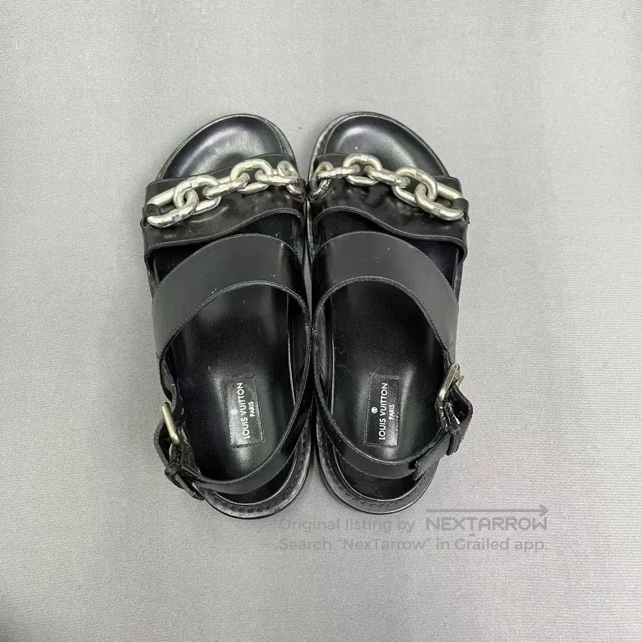 Louis Vuitton Louis Vuitton Black Chain Monogram Sandals. Size US 6 / IT 36 - 3 Thumbnail