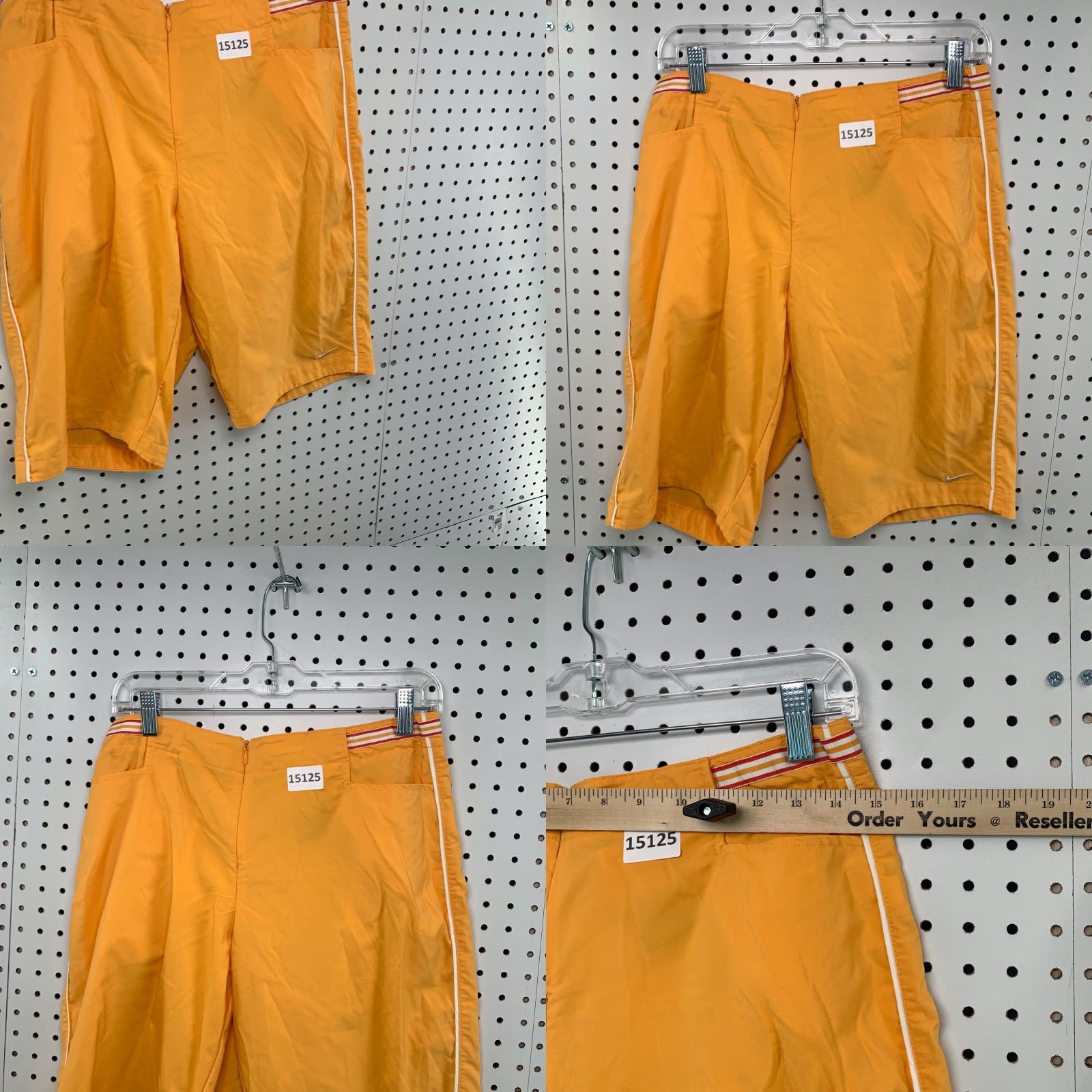 Nike VINTAGE Nike Women's Nylon Shorts M (8-10) Gray Athletic Activewear Front Zip Swoosh Size 32" / US 10 / IT 46 - 8 Thumbnail