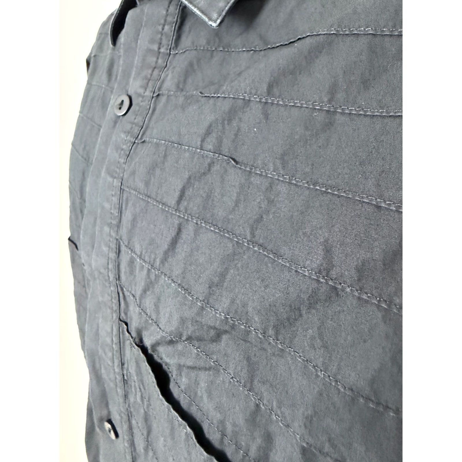 Vintage VINTAGE Jhane Barnes Shirt Men XL Slim Fit Button-Up Tuxedo Cotton Black ID Size US XL / EU 56 / 4 - 6 Thumbnail